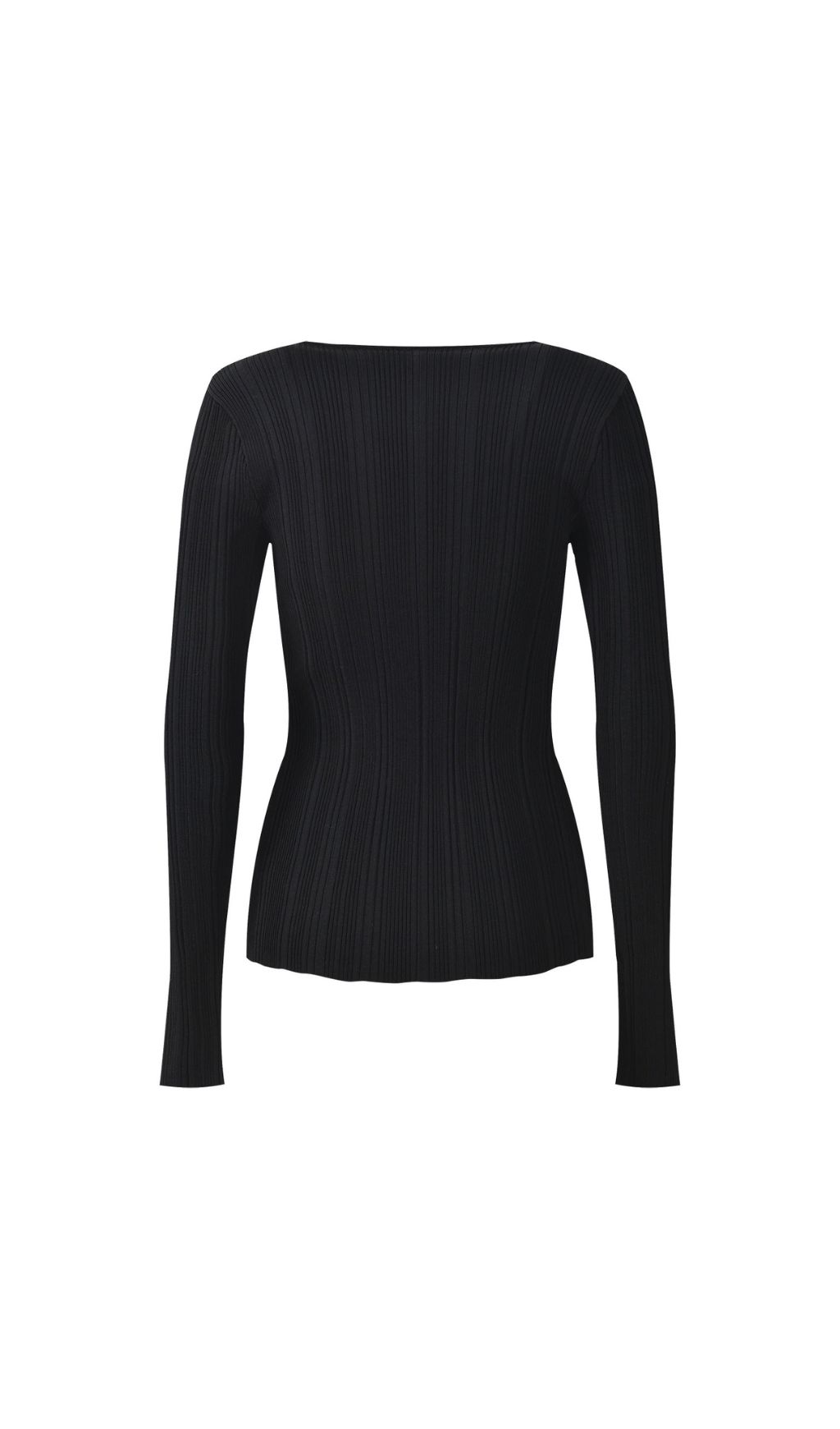 TRENDING BLACK V-NECK LACE KNIT TOP - OWNCI