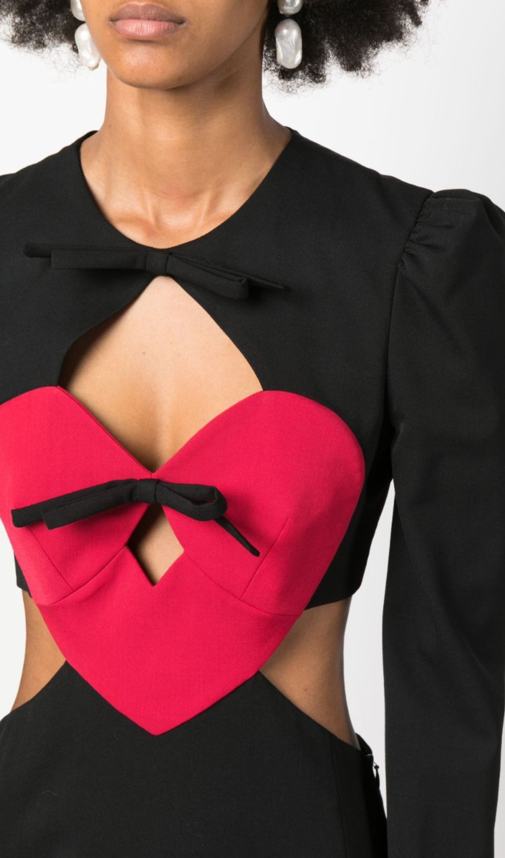 Fashionslee Women Brettney Red Heart Long Sleeve Mini Dress
