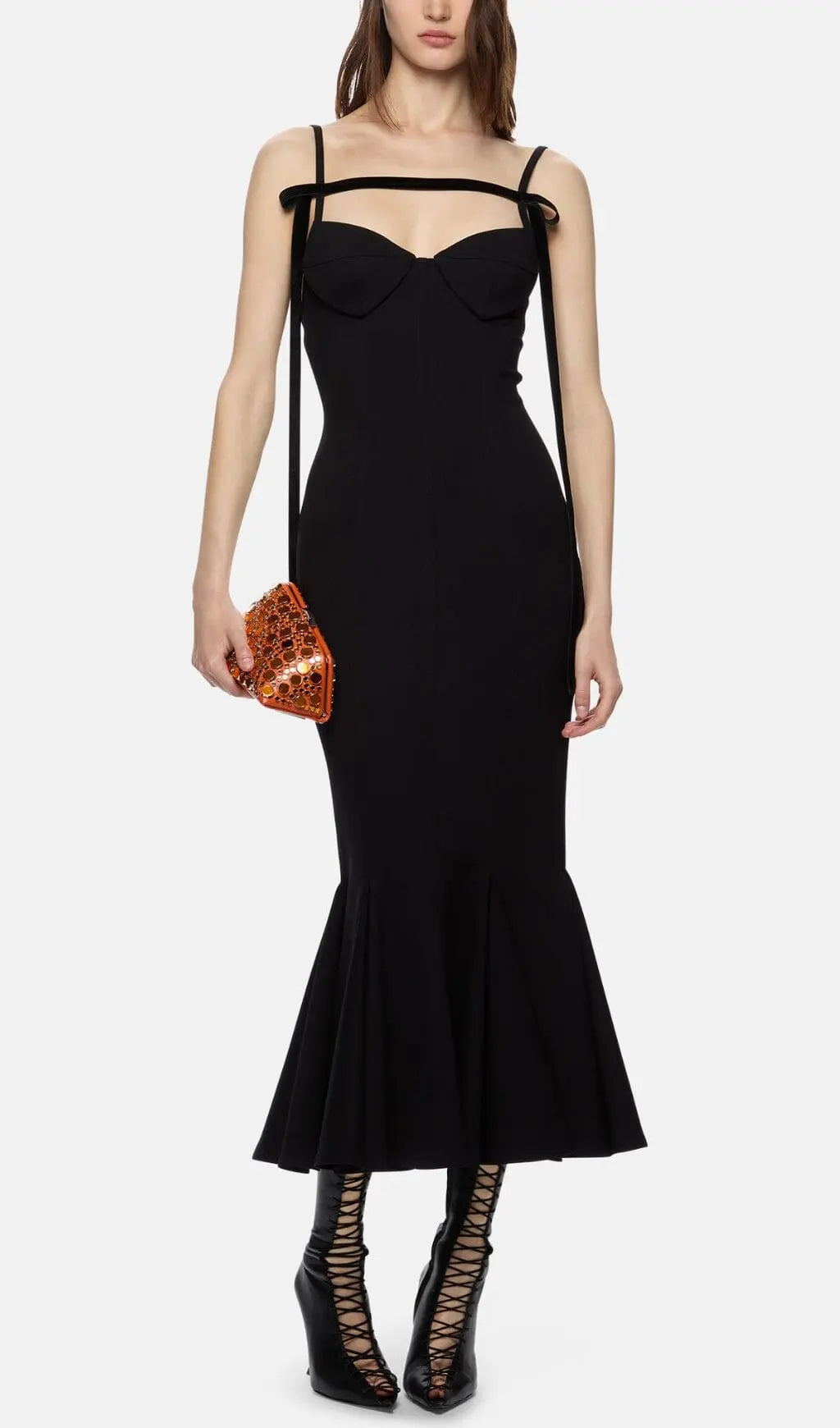 Fashionslee Women Strapy Slim Maxi Dress In Black