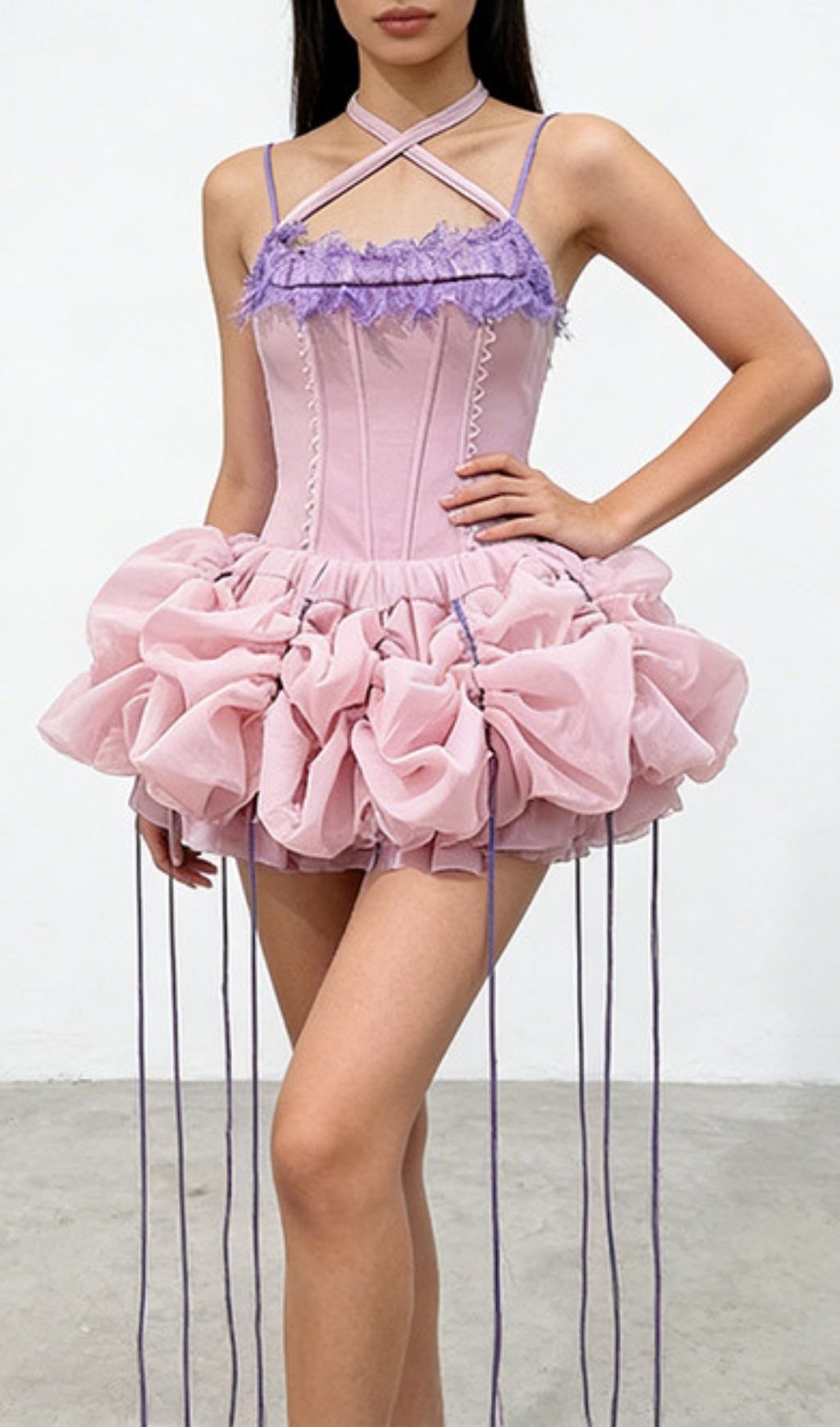 Fashionslee Women Kenya Pink Corset Mini Dress