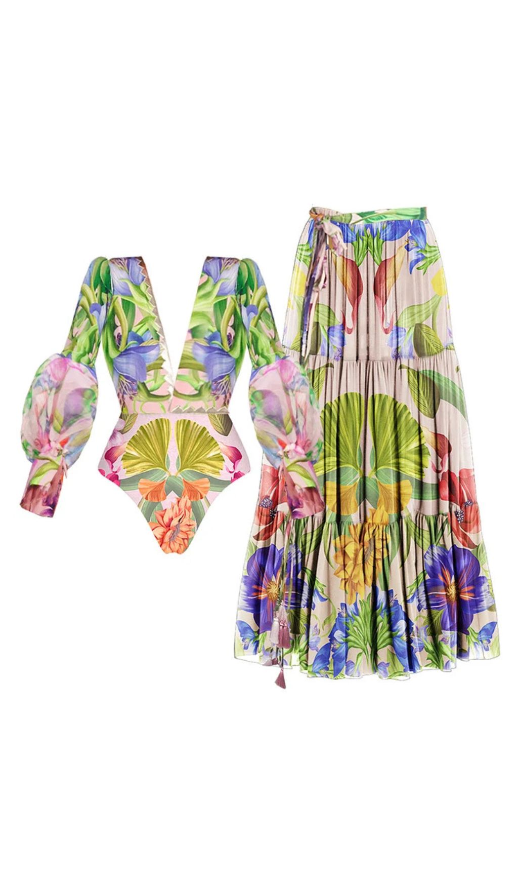 73db9a378a56248b63bb46c5467269bc.jpg Fashionslee Women Guusje Flower Printed Two-Piece Swimsuit