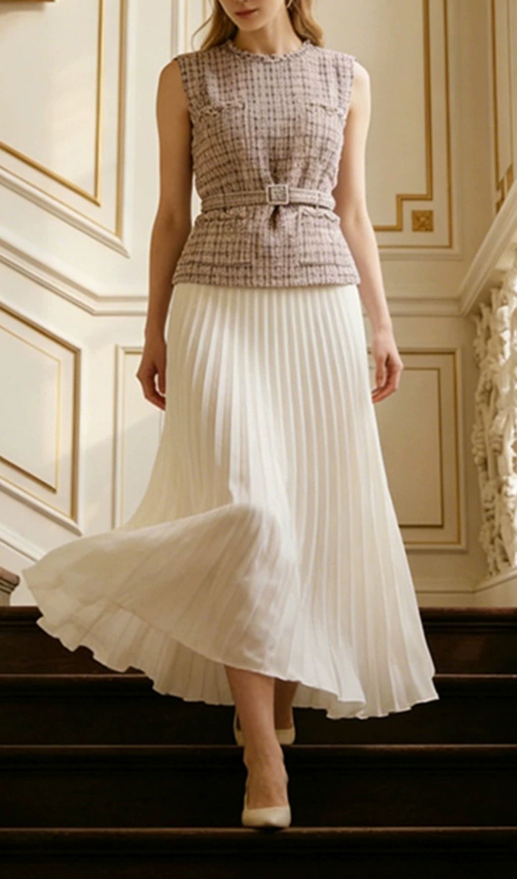 74611dd885166cf570ee8d73c34a39ac.jpg Fashionslee Women Klacia Sleeveless Pleated Maxi Dress