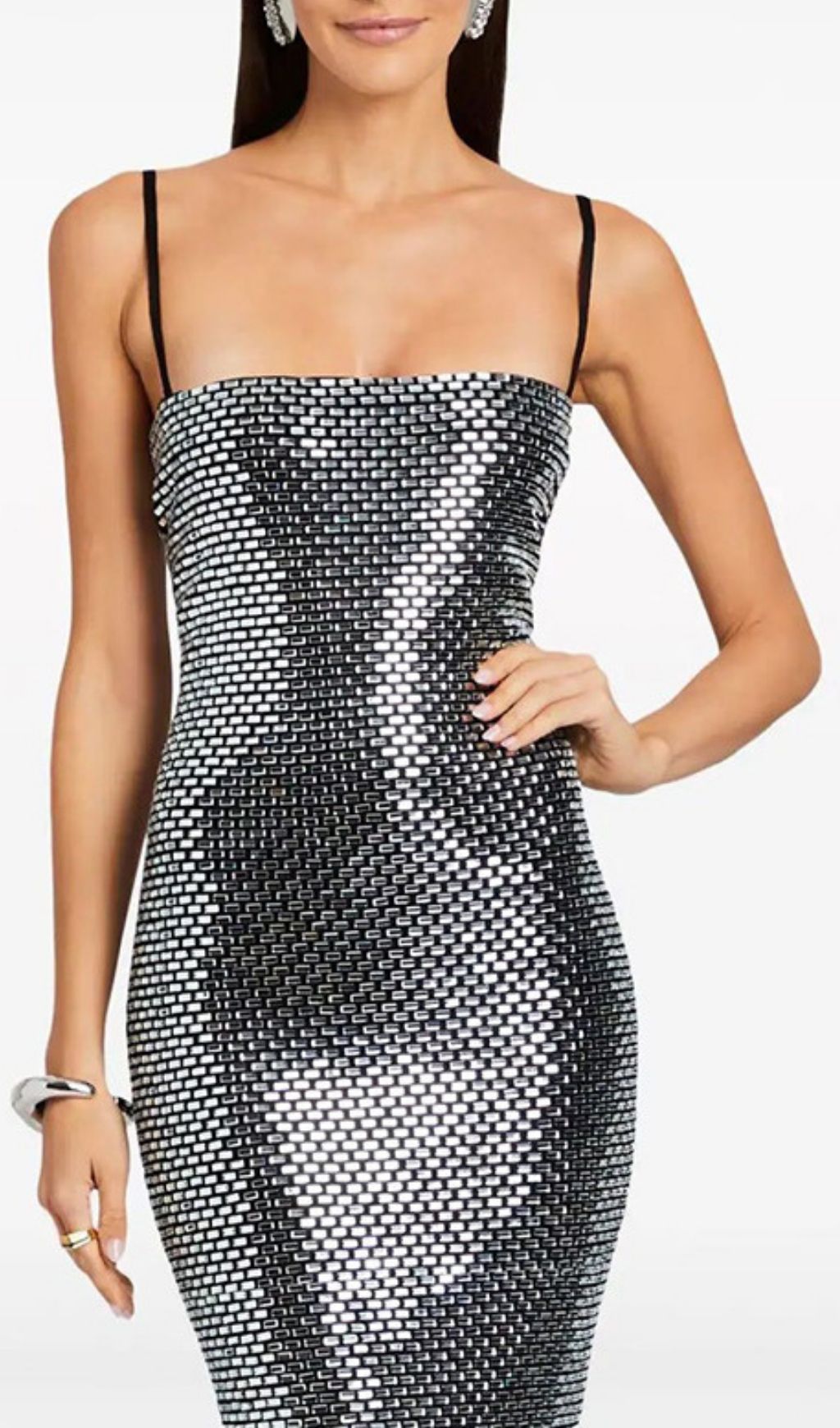 748a72e729939a6d813836b435bea6d3.jpg Fashionslee Women Kiyo Silver Strappy Sequin Bodycon Maxi Dress