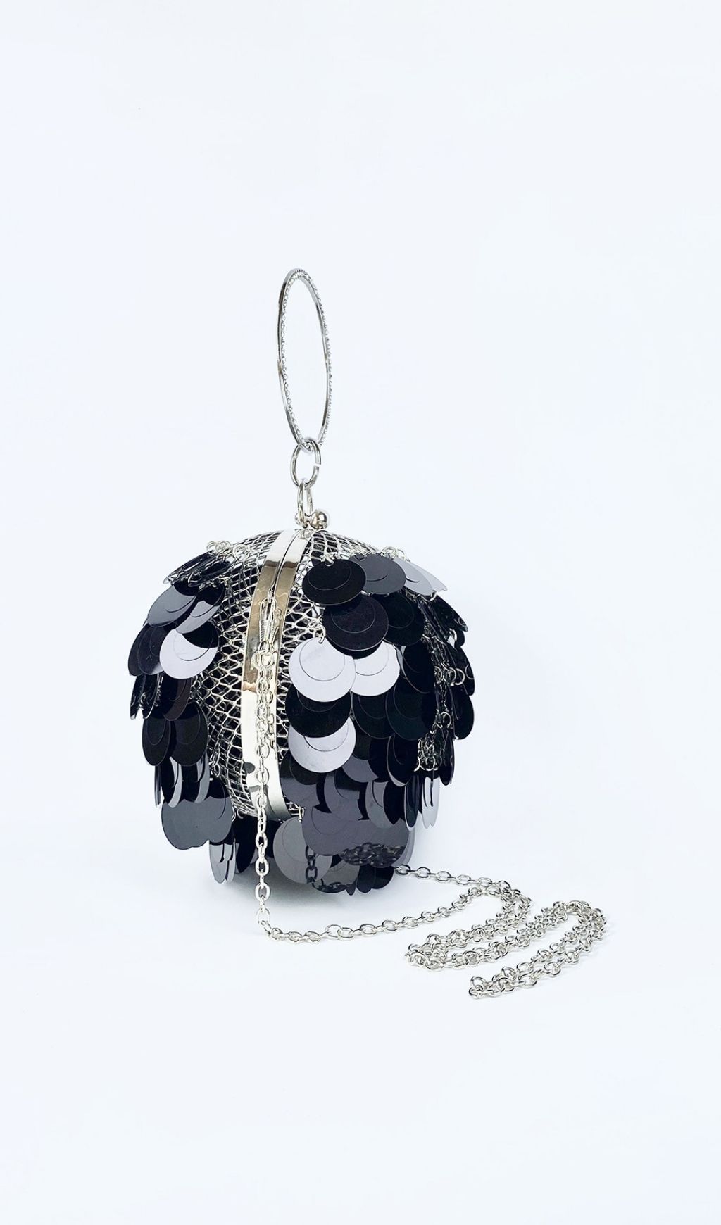 Fashionslee Women Adaiba Black Ball Sequin Bag