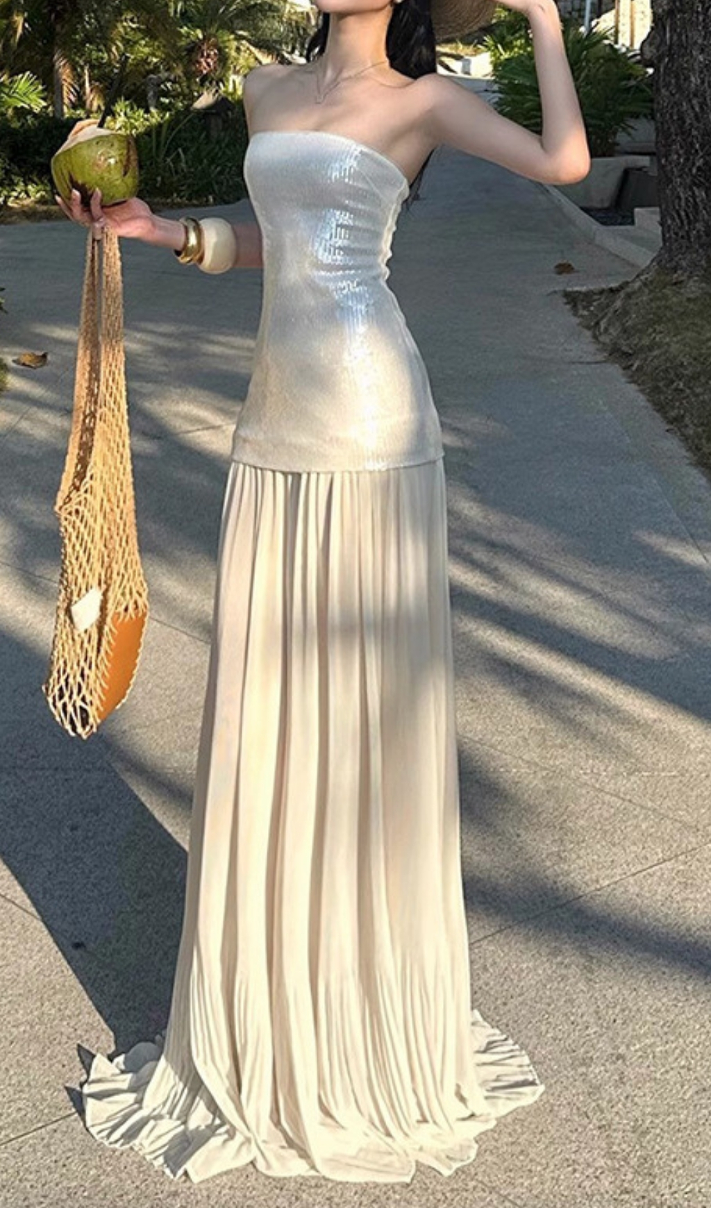 74ad302ff165d47f3dcd32800149d3bf.jpg Fashionslee Women Fola Strapless Sequin Maxi Dress