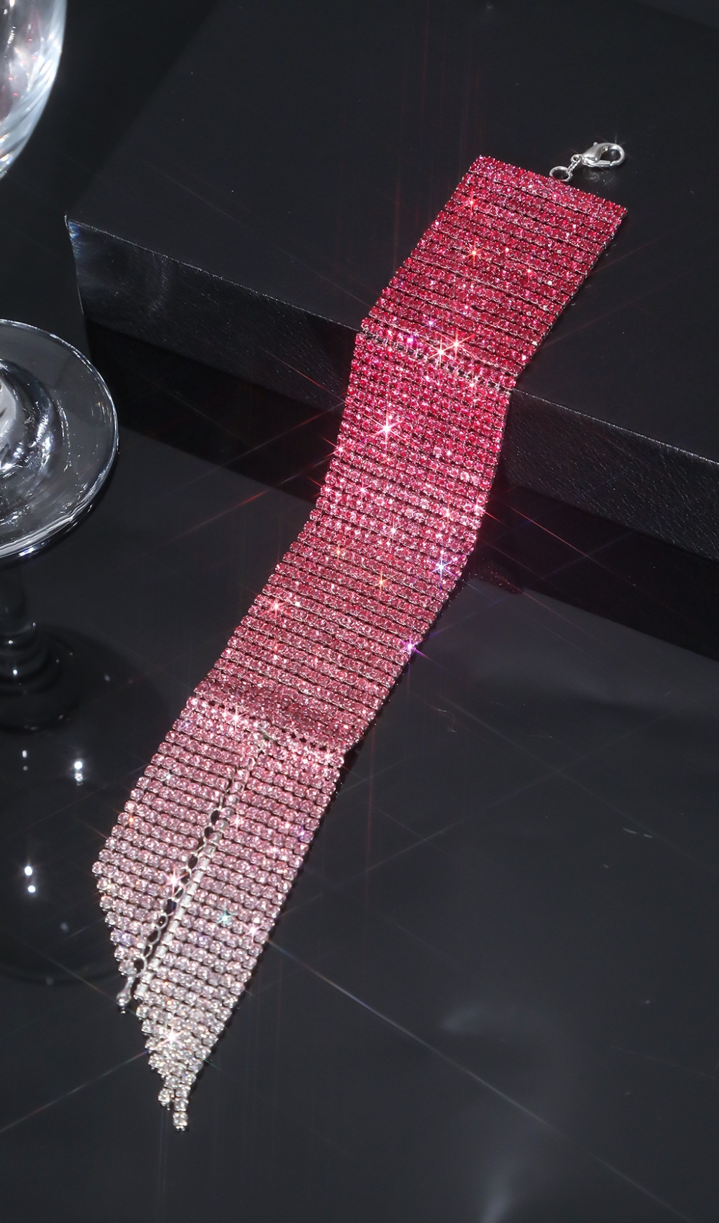 Fashionslee Women Danna Pink Rhinestone Bracelet