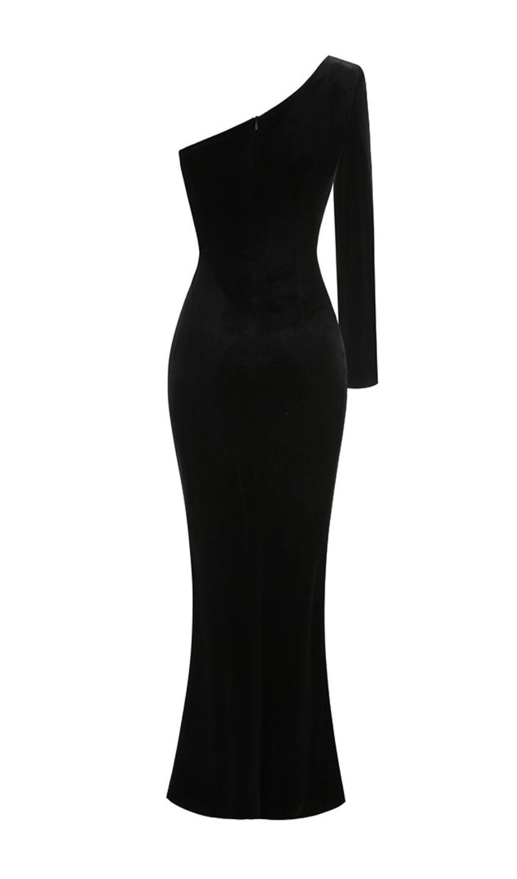 752c5c1263806a6c640303b84964df66.jpg Fashionslee Women Bariah Black One Shoulder Flower Velvet Maxi Dress