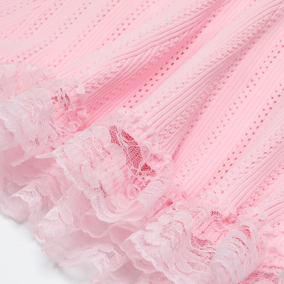 75687375c8971f027ba59628fc6ed86e.webp Fashionslee Women Khosrow Pink Lace Knit Mini Dress