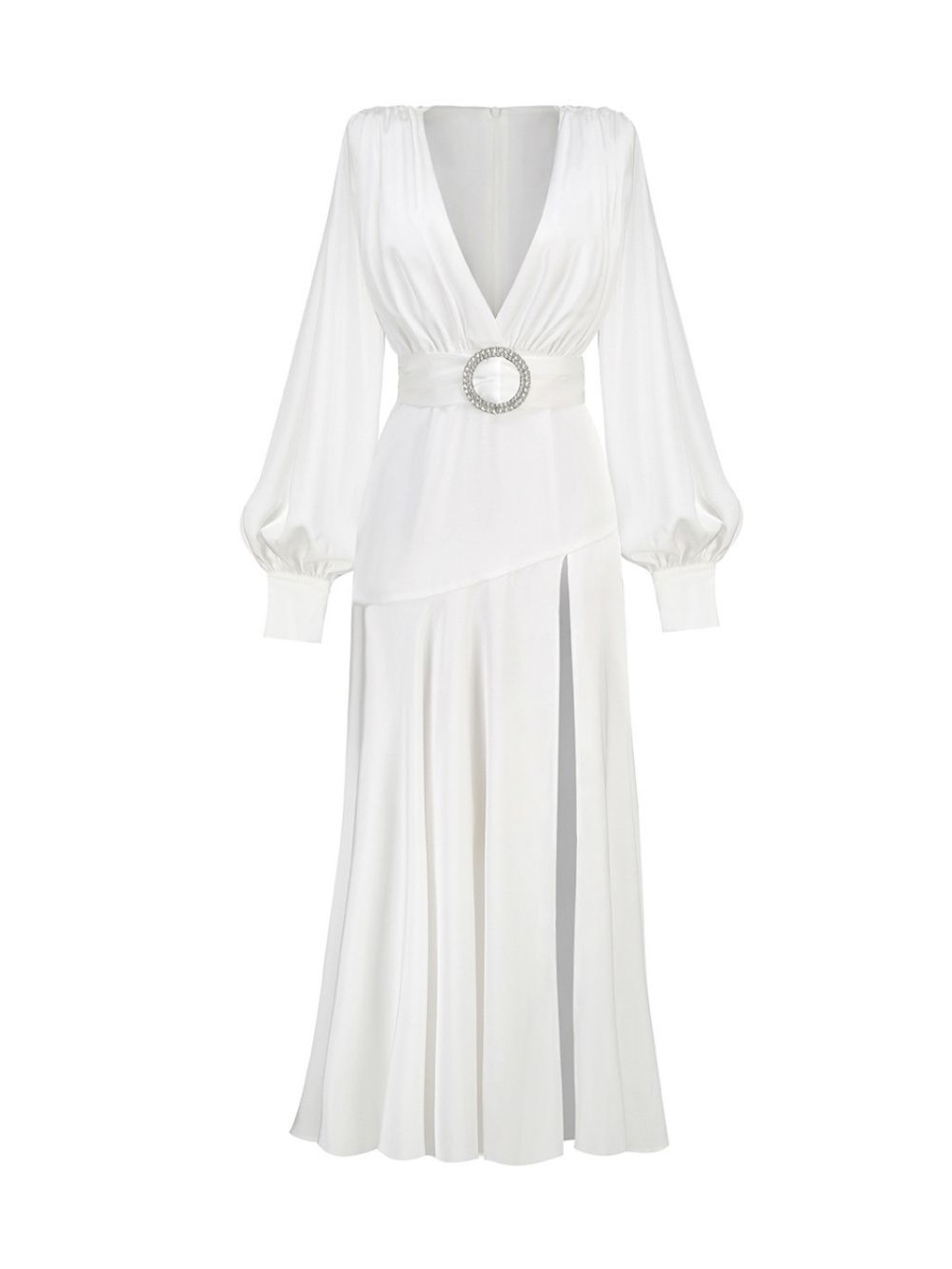 TRENDING WHITE LANTERN A-LINE DRESS - OWNCI