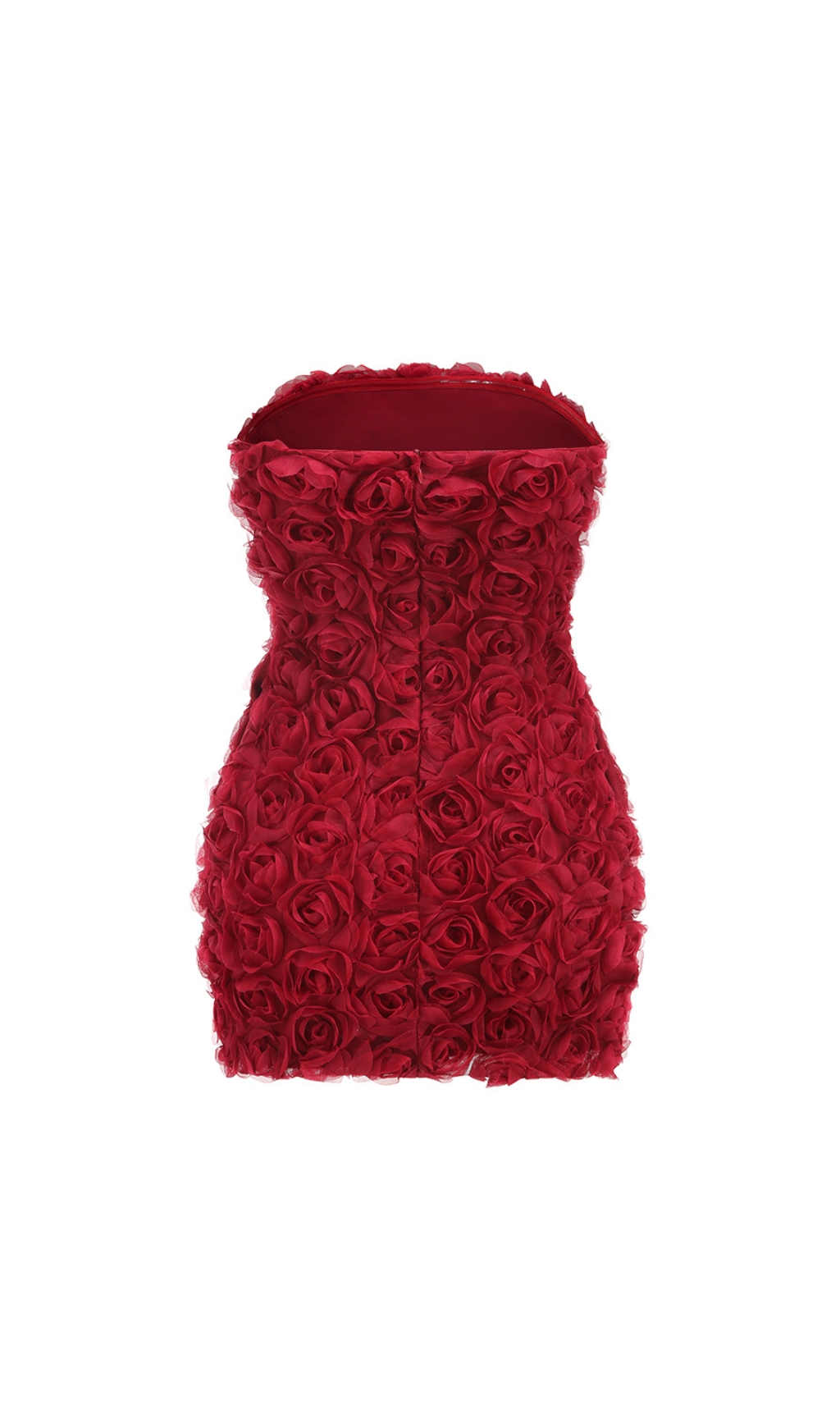 Fashionslee Women Cicero Red Strapless Flower Mini Dress
