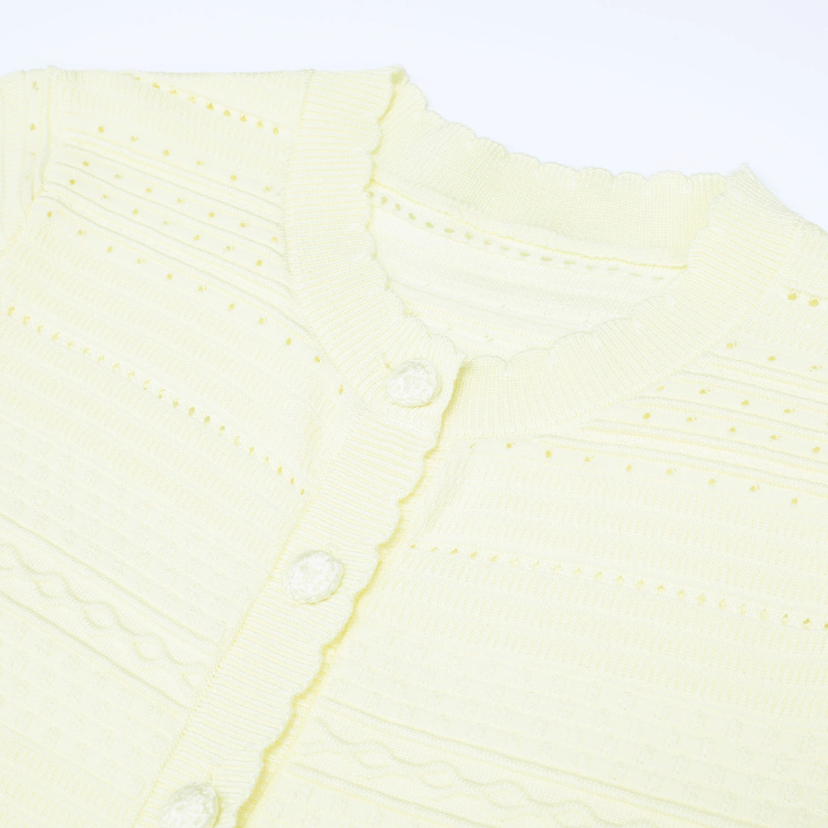 Fashionslee Women Kia Pale Yellow Short Sleeve Ruffle Midi Dress