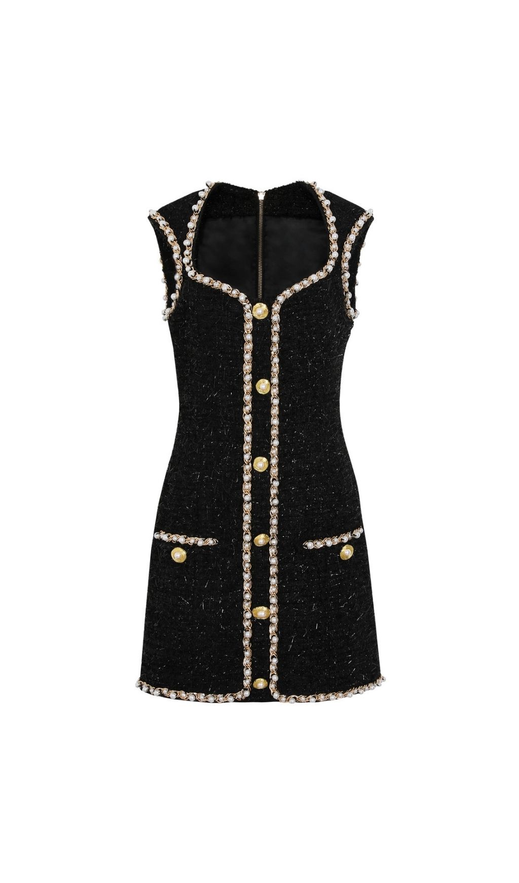 Fashionslee Women Kayah Black Sleeveless Beaded Mini Dress