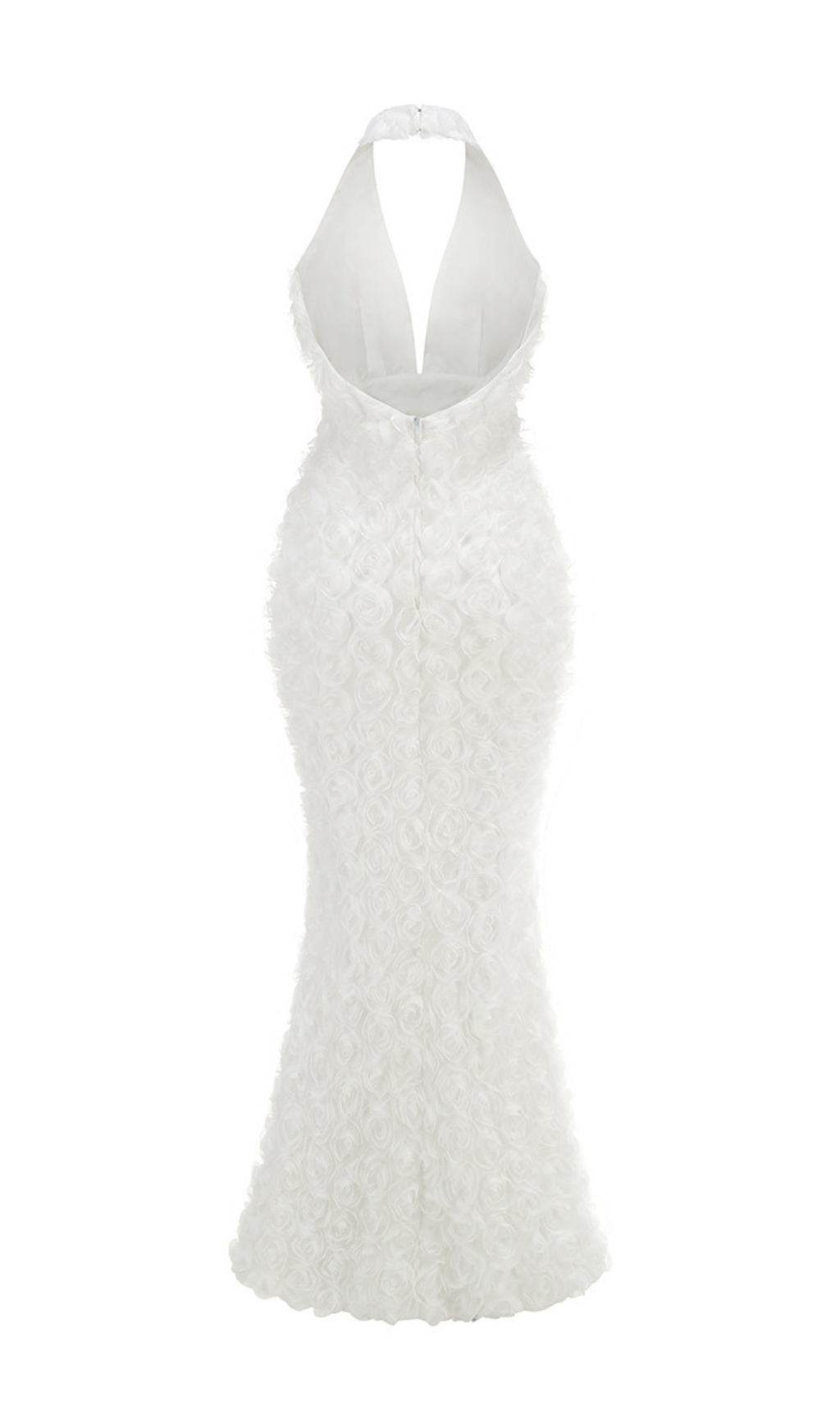 TRENDING WHITE HALTER FLOWER GOWN - OWNCI