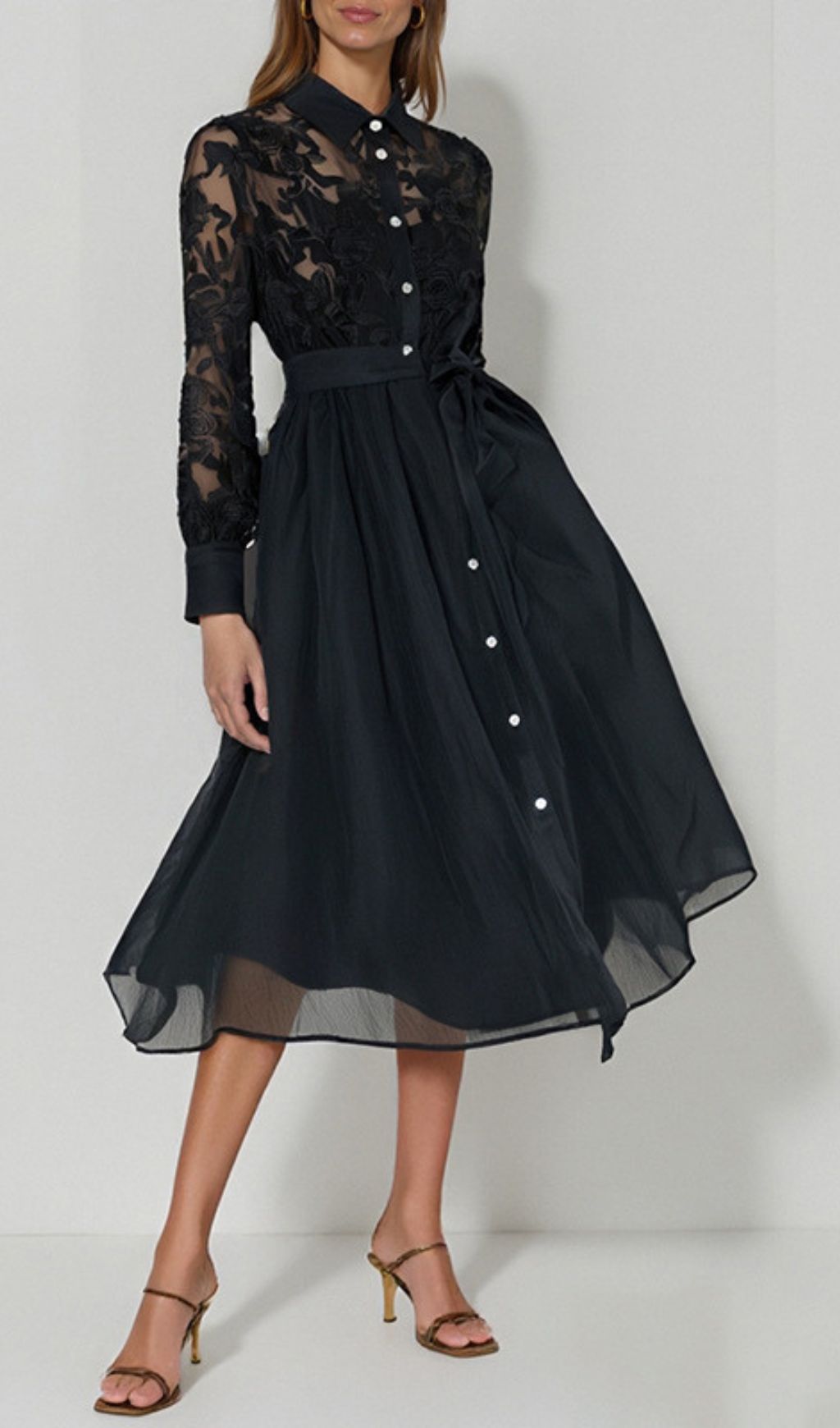 Fashionslee Women Haidee Long Sleeve Embroidery Midi Dress