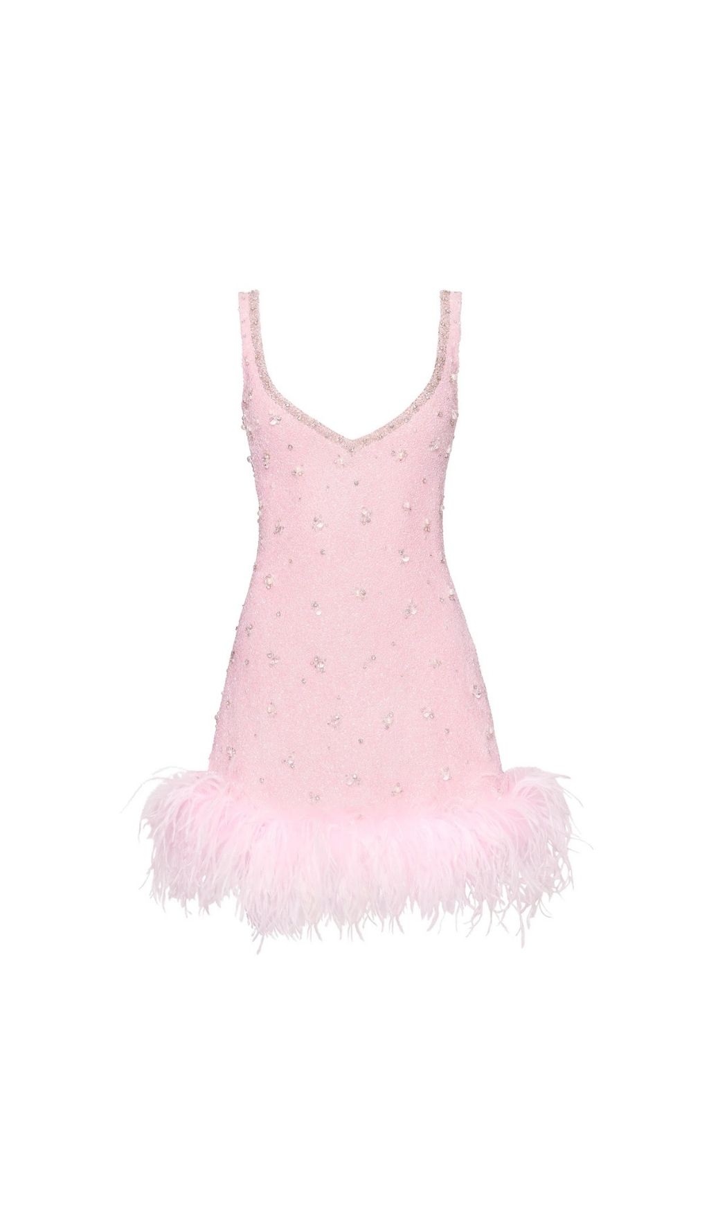 76fdc1afbfe6842f1e1cdfcfc450aa2c.jpg Fashionslee Women Kiah Pink Strappy Feather Mini Dress