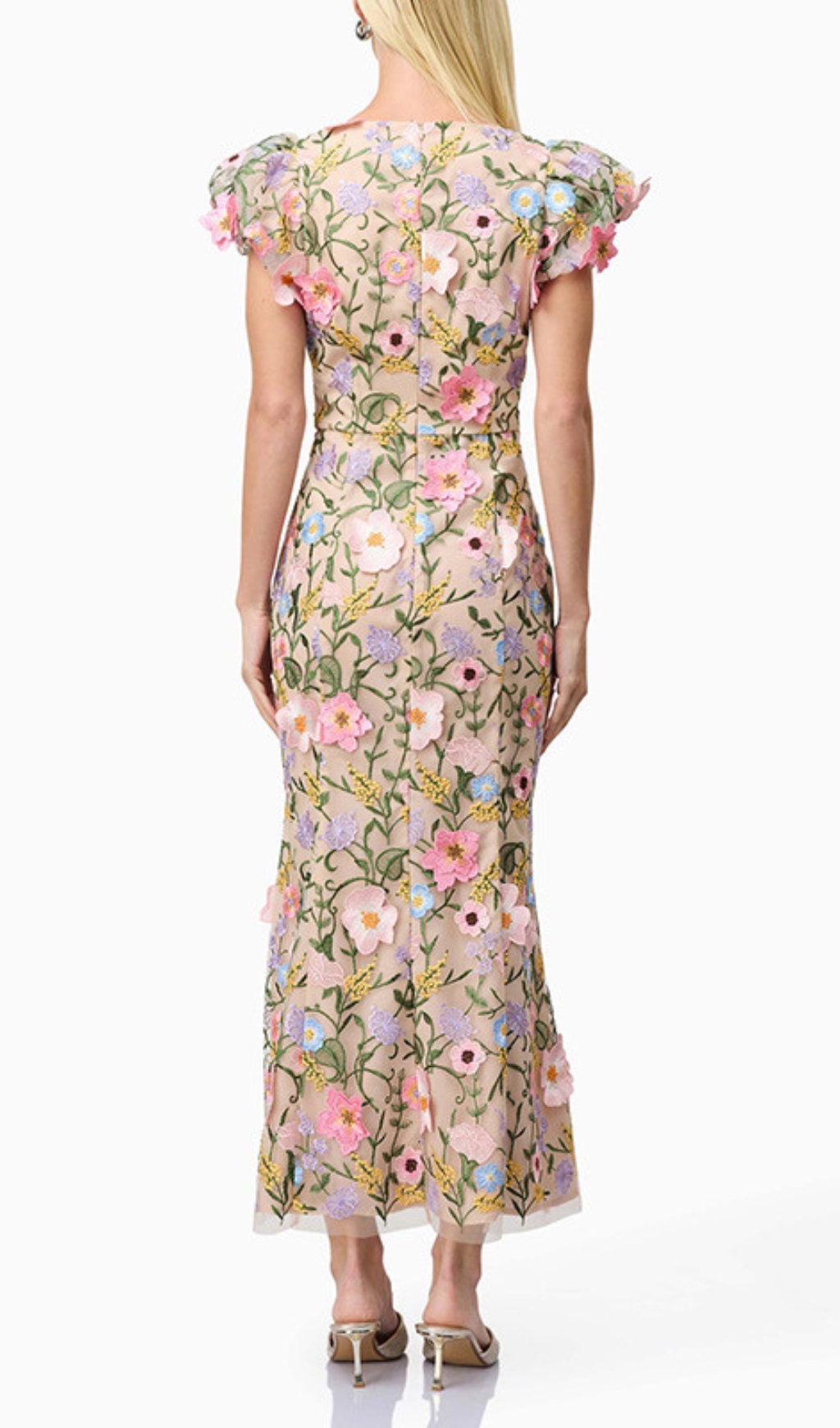 Fashionslee Women Elvio Flower Embroidery Midi Dress
