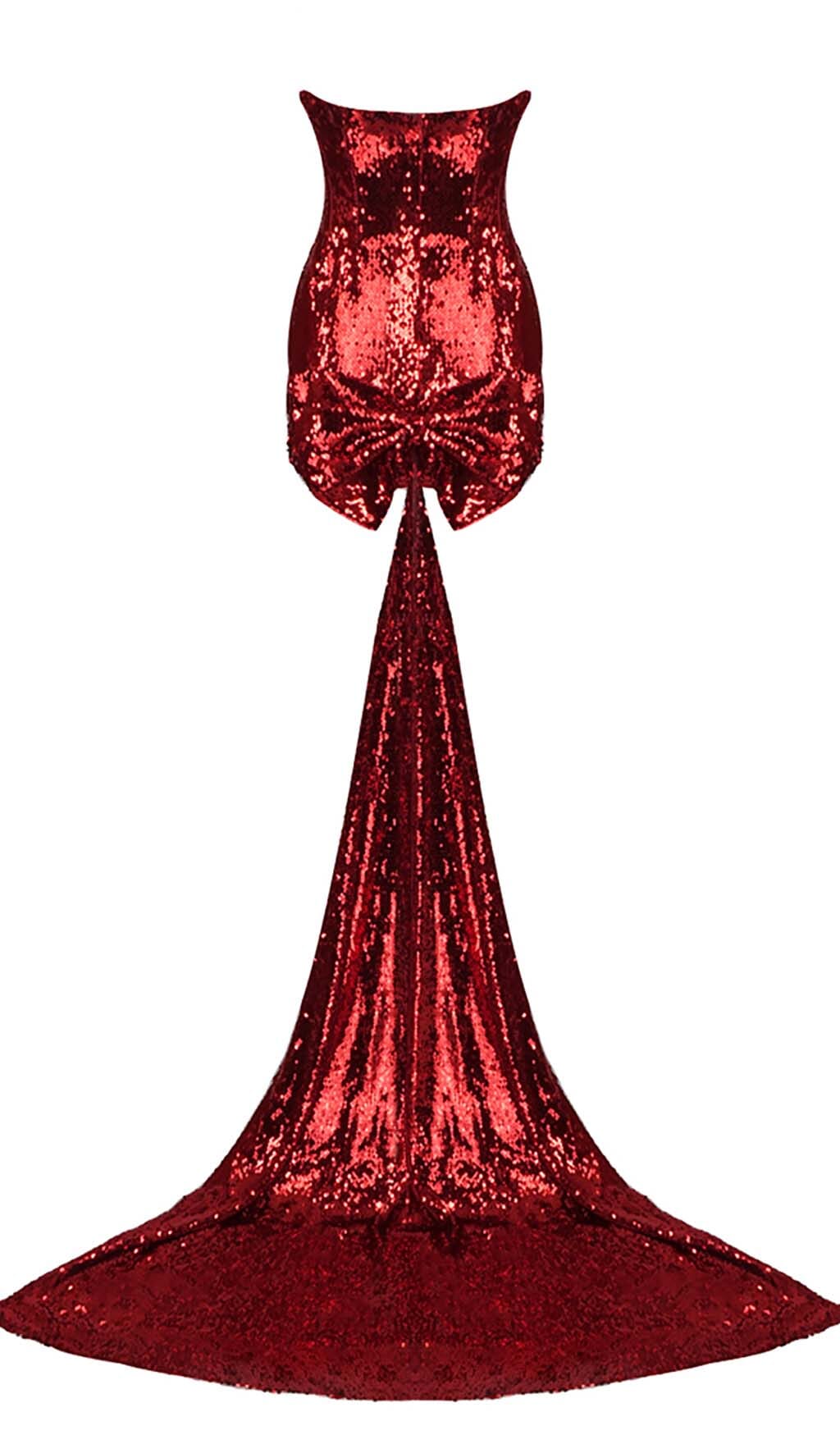 Fashionslee Women Strapless Sequin Mini Dress In Wine