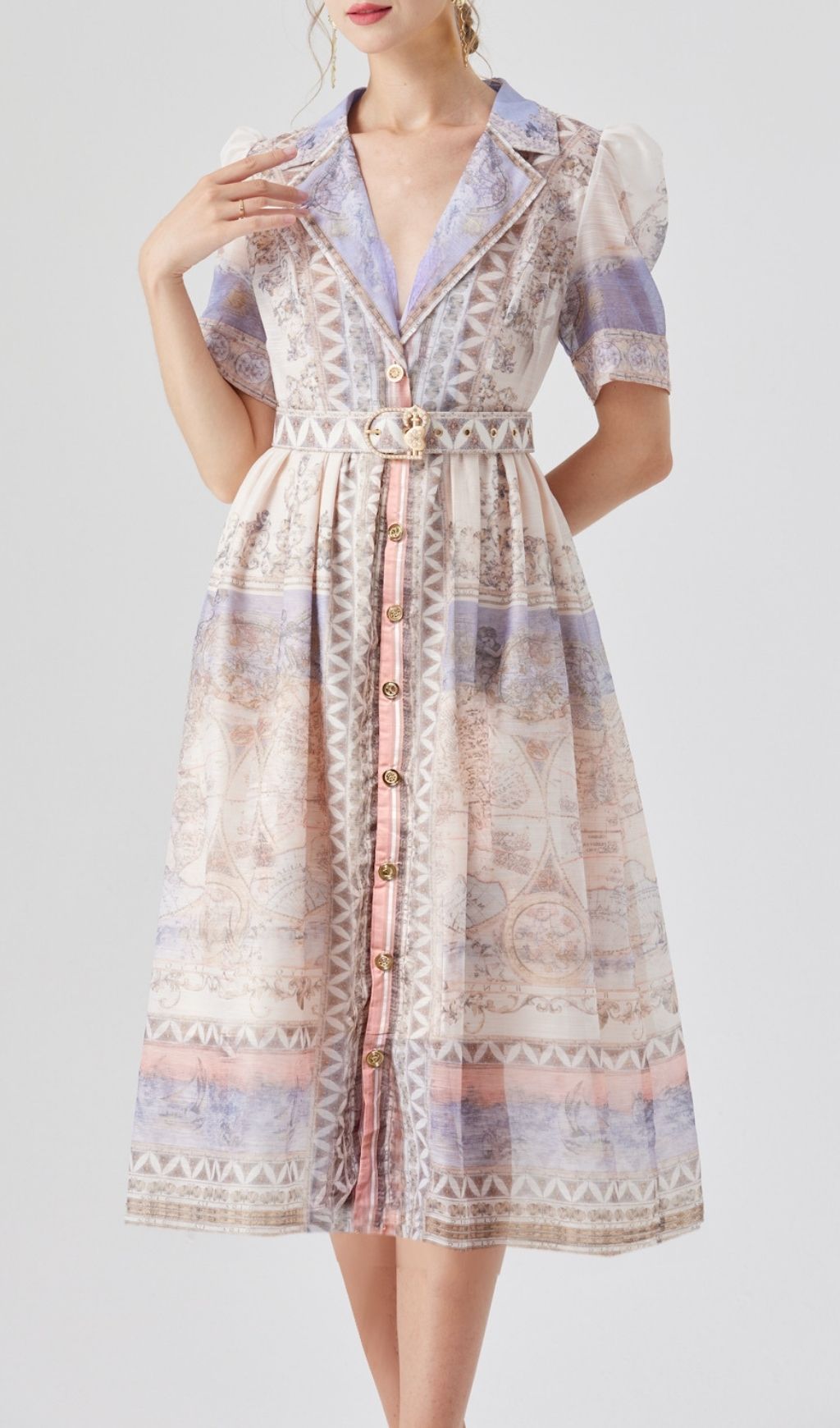 7724ba4aeaeb0f3426e56198683f33a5.jpg Fashionslee Women Kamili Printed Midi Dress