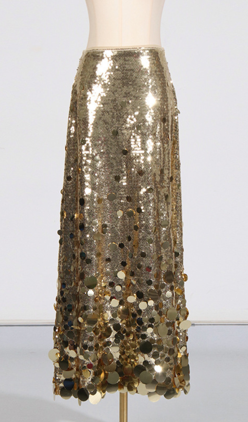 7776c0b4f89369245024813a92f39b6d.jpg Fashionslee Women Damica Gold Sequin Maxi Skirt