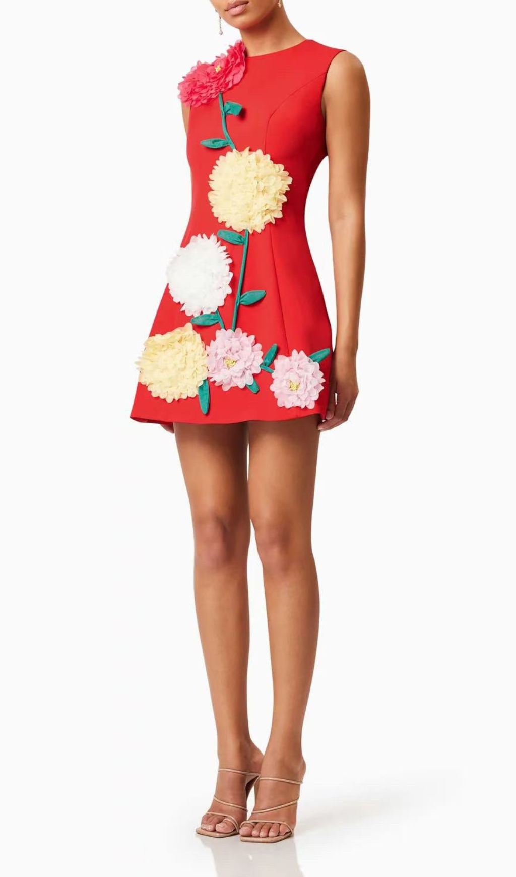 VINTAGE VIBES ERICA RED FLORAL MINI DRESS - OWNCI VINTAGE VIBES ERICA RED FLORAL MINI DRESS - OWNCI