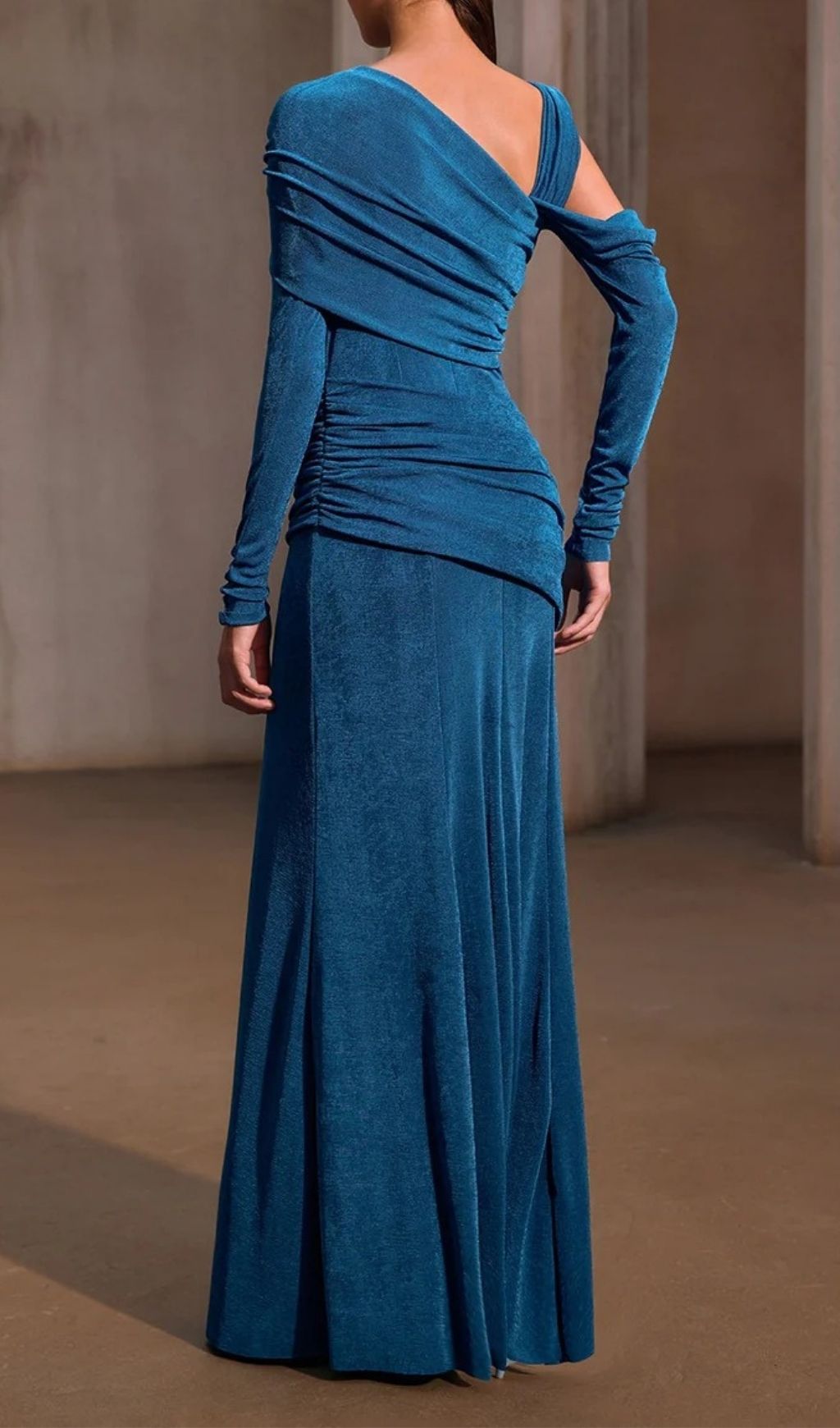 Fashionslee Women Xelyxan One Shoulder Ruched Maxi Dress