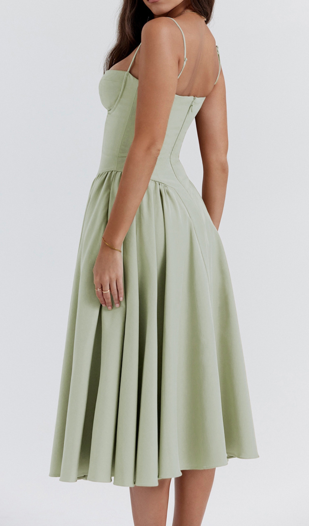 77a3ca6efed22f71b1fc664d7a68801a.jpg Fashionslee Women Dextra Green Strappy Midi Dress
