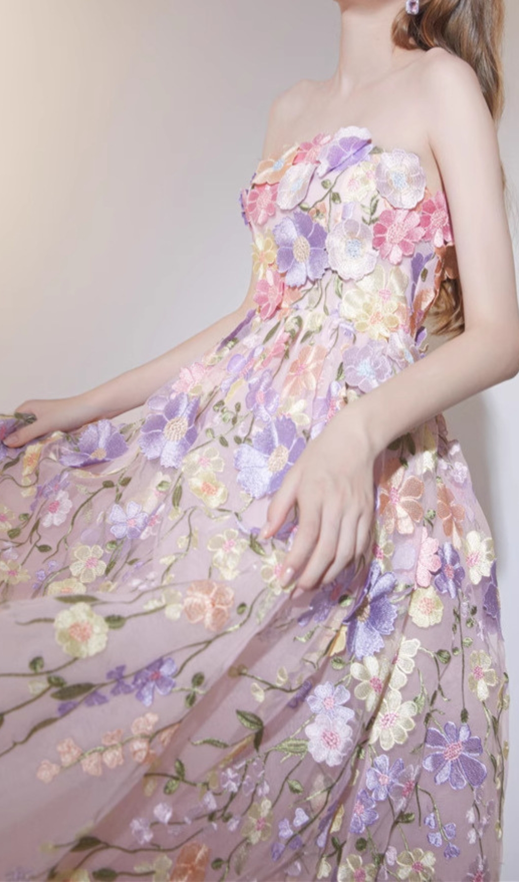 77a4bb39a4cefd394cfe4d030dc82582.jpg Fashionslee Women Danyale Strapless Flower Maxi Dress