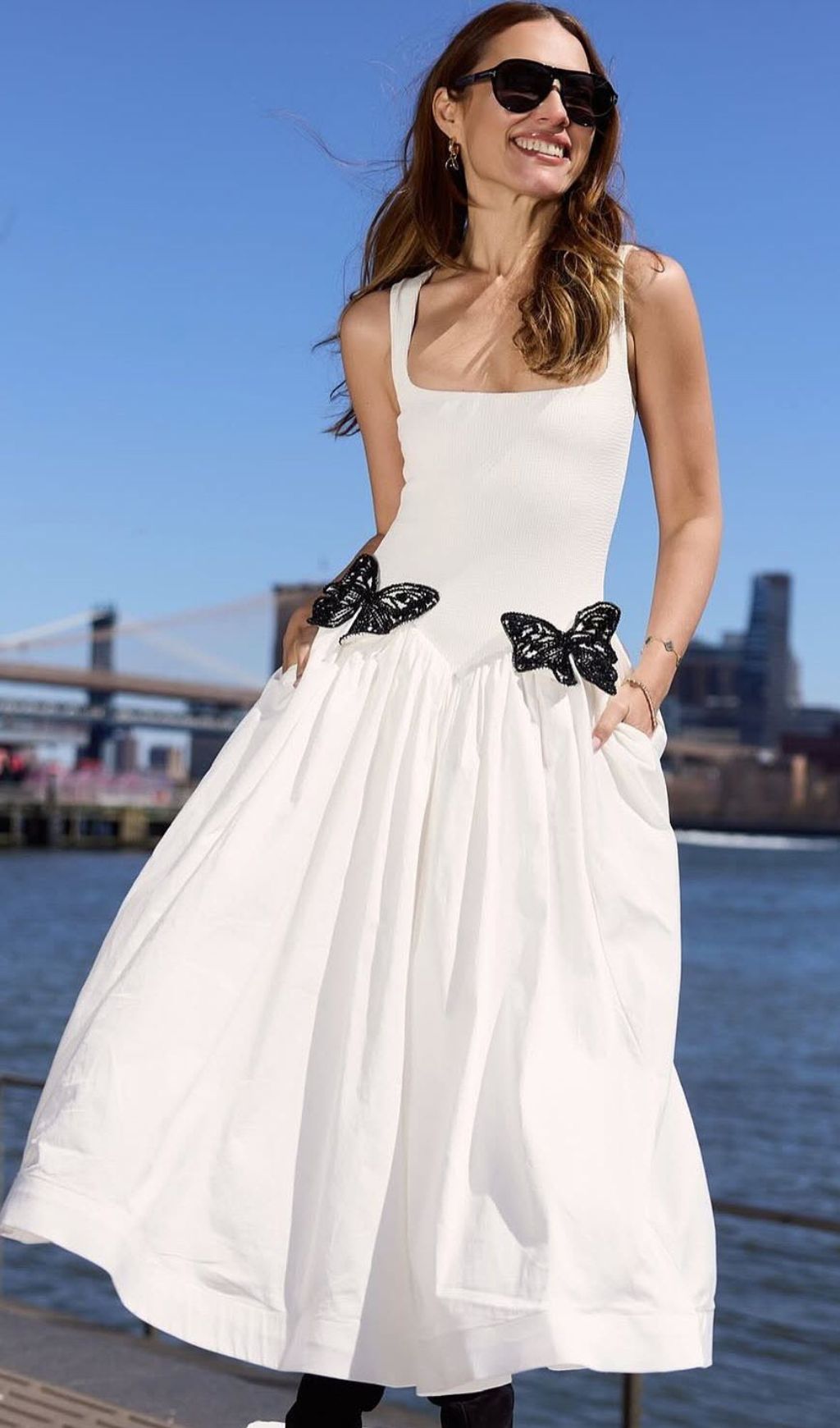 77b72ff14657b2c8e6d996569b7061d3.jpg Fashionslee Women Faron White Butterfly Midi Dress