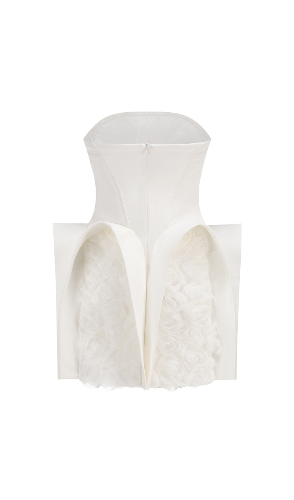 77bd0eca33361ad94492b60182d47224.jpg Fashionslee Women Dietrich White Strapless Flower Mini Dress