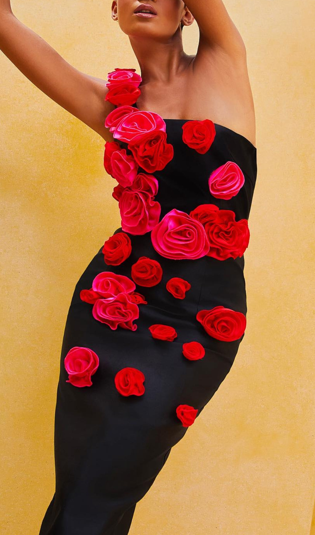 Fashionslee Women Azania One Shoulder Flower Bandage Dress