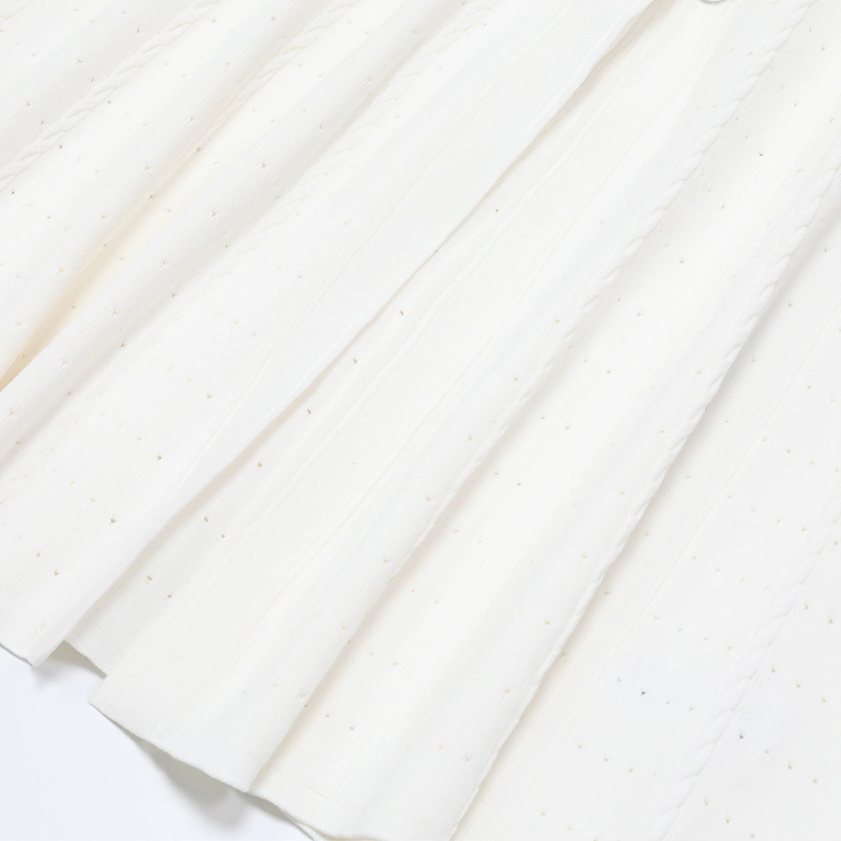 Fashionslee Women Kilenya White Knit Short Sleeve Midi Dress