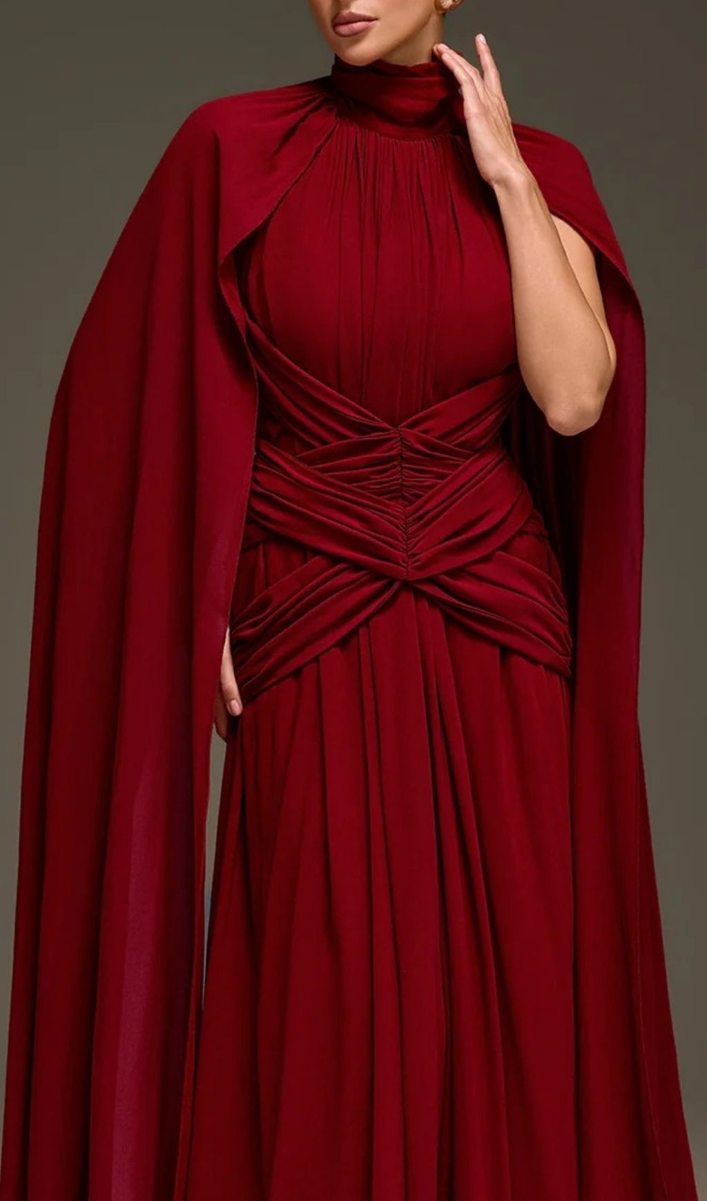 VINTAGE CAPE SLEEVE MAXI DRESS – TRENDING AESTHETIC - OWNCI