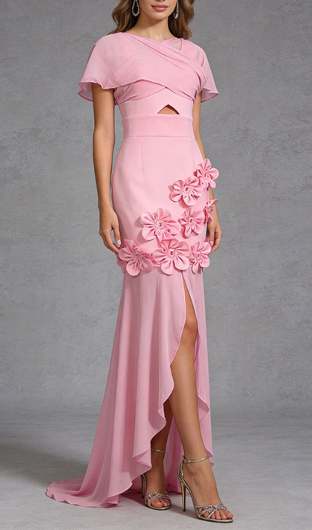 Fashionslee Women Jaelyn Pink Flower Maxi Dress