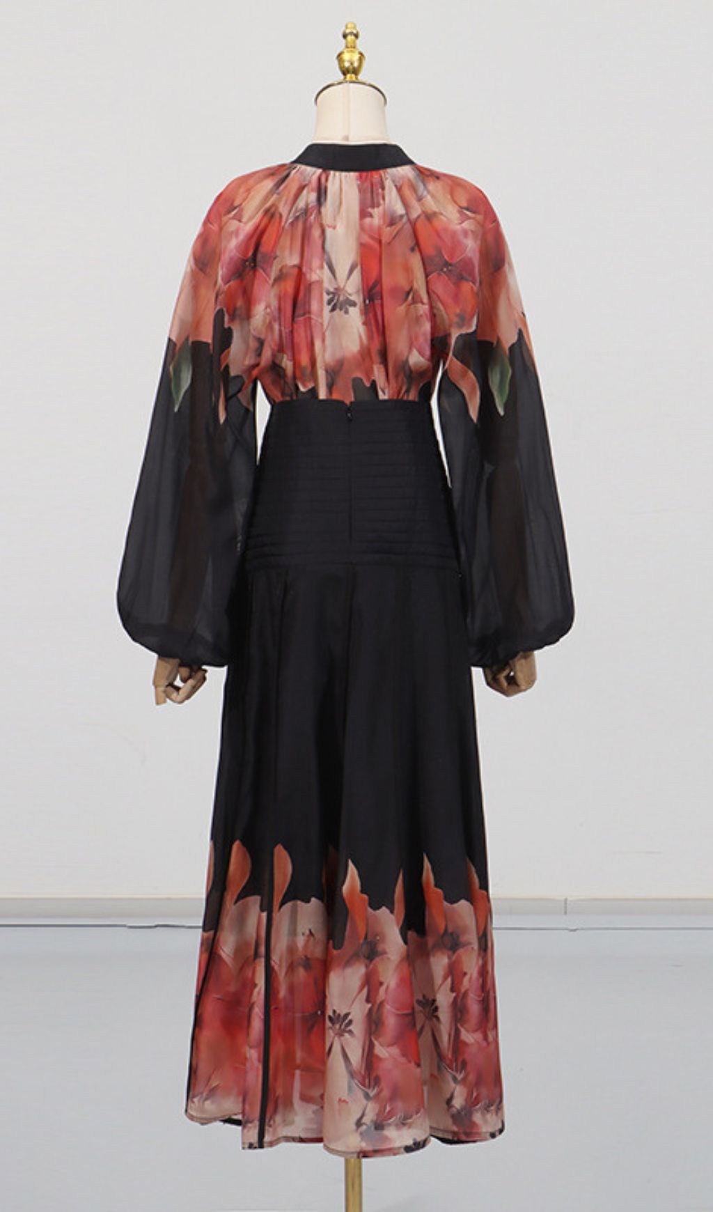 Fashionslee Women Gerda Flower Printed Long Sleeve Shirt & Skirt Set
