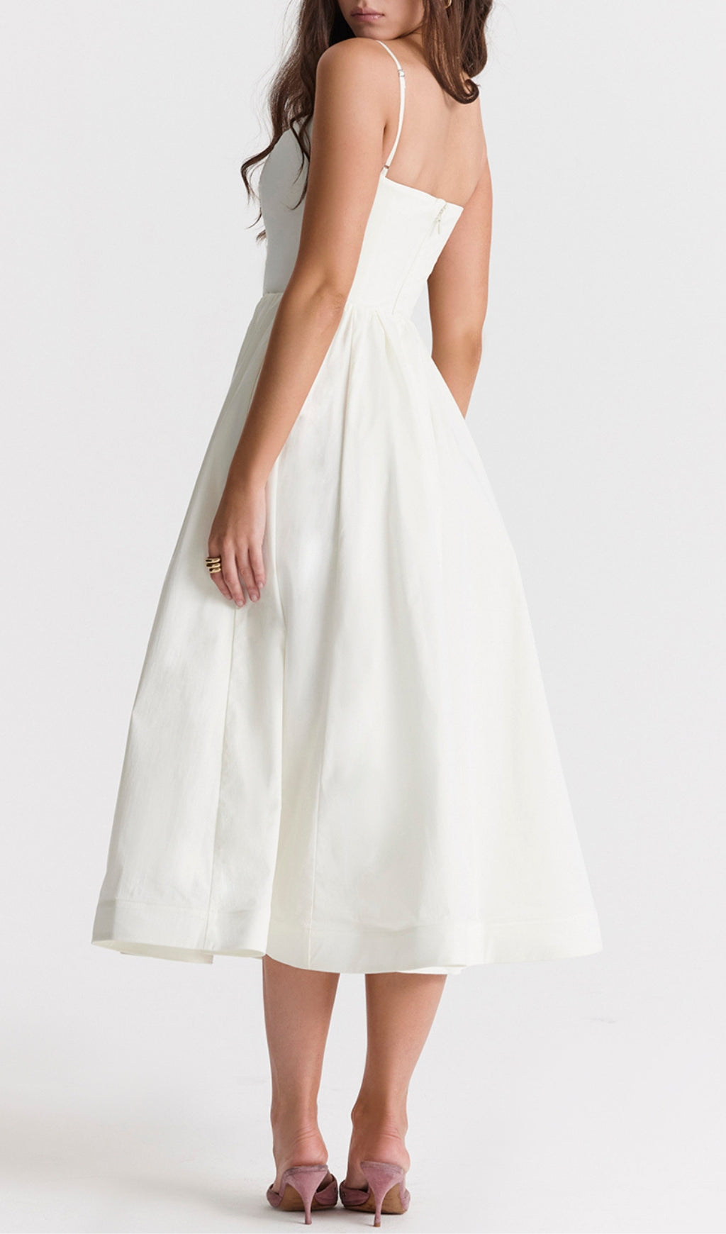 Fashionslee Women Ivory Corset Sundress
