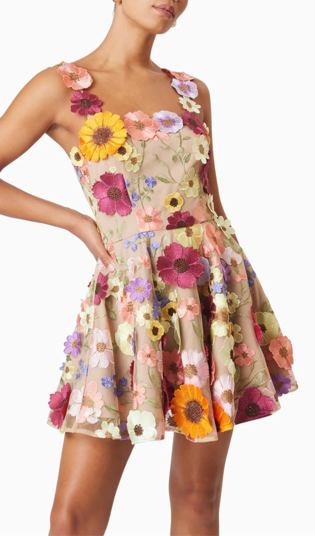 79262dfdeb9628abde31c62b757745a3.jpg Fashionslee Women Deva Flower Embellished Mini Dress