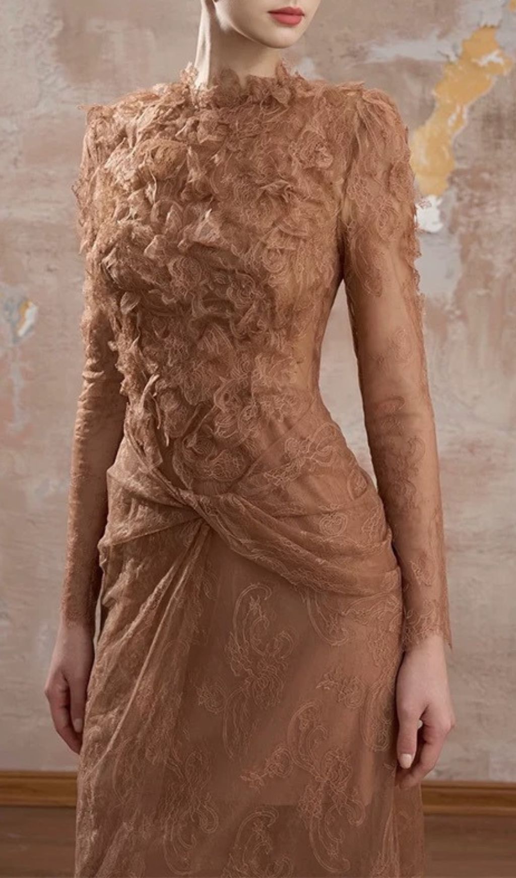 Fashionslee Women Jamar Lace Long Sleeve Midi Dress