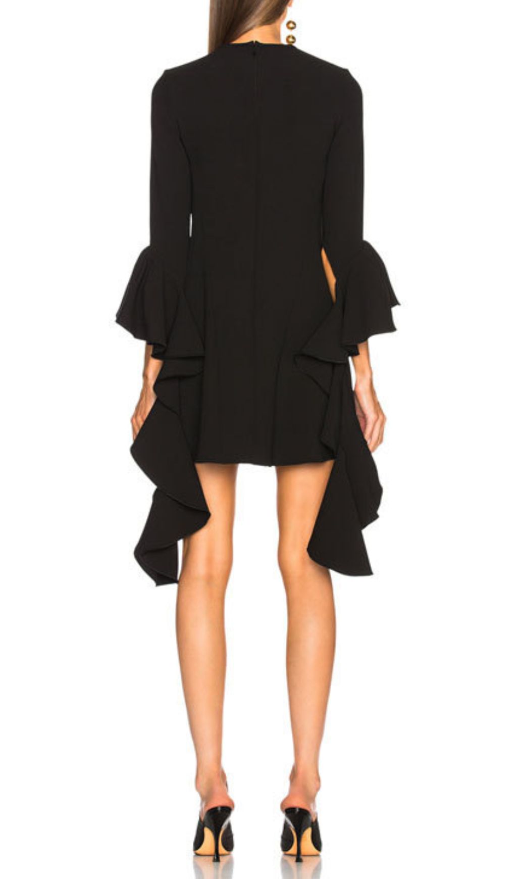 Fashionslee Women Hanzo Black Long Sleeve Mini Dress