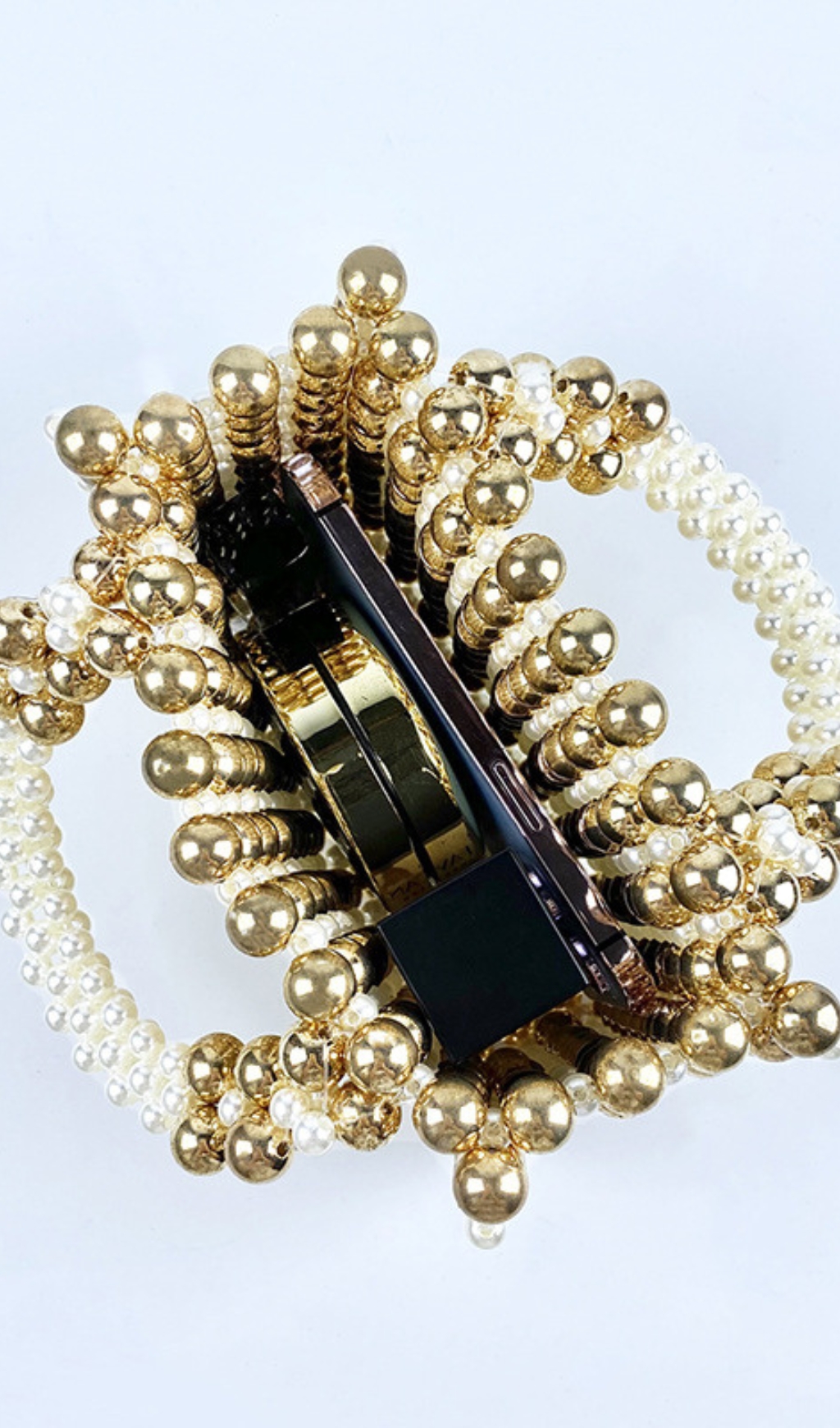 7a65b90949ccf40a956d965caed524d9.jpg Fashionslee Women Damla Gold Bead Handbag