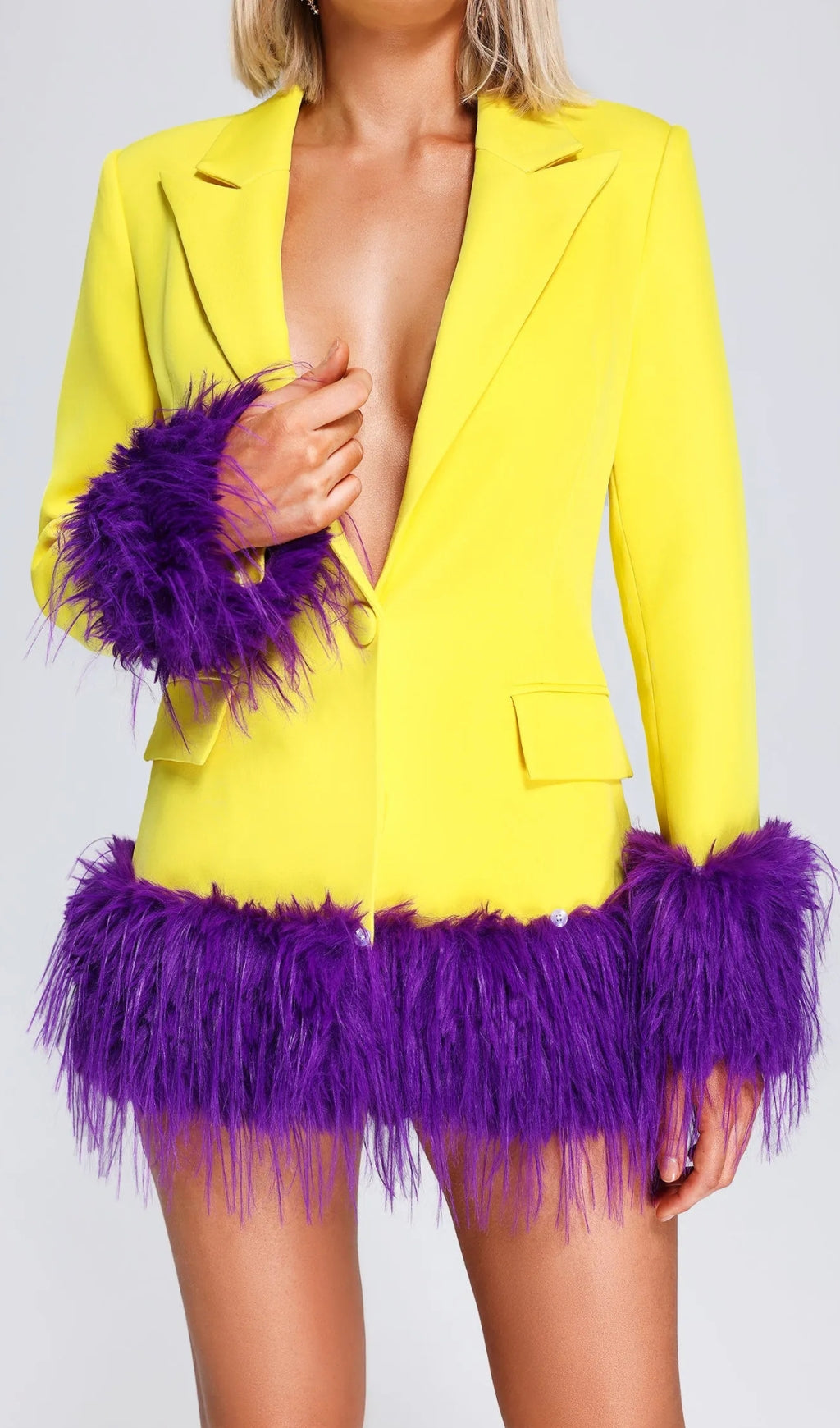 Fashionslee Women Anzu Feather Blazer Dress