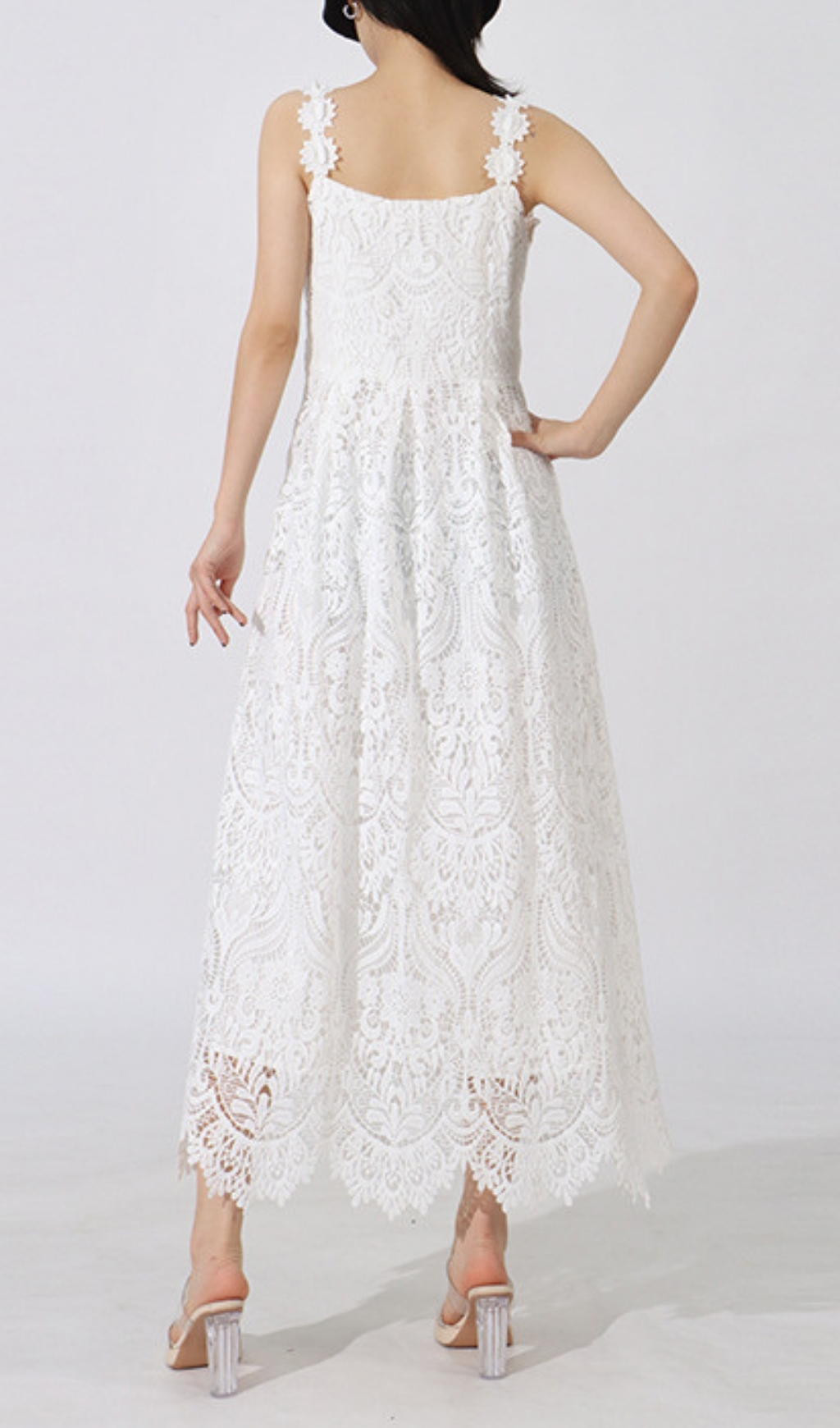 Fashionslee Women Earnest White Embroidery Maxi Dress