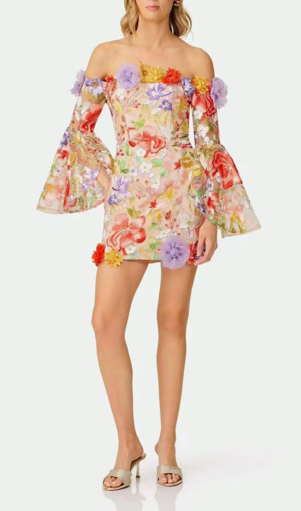 7aefc2df652856e6154eb95a11fb6e46.jpg Fashionslee Women Iga Flower Embroidery Long Sleeve Mini Dress