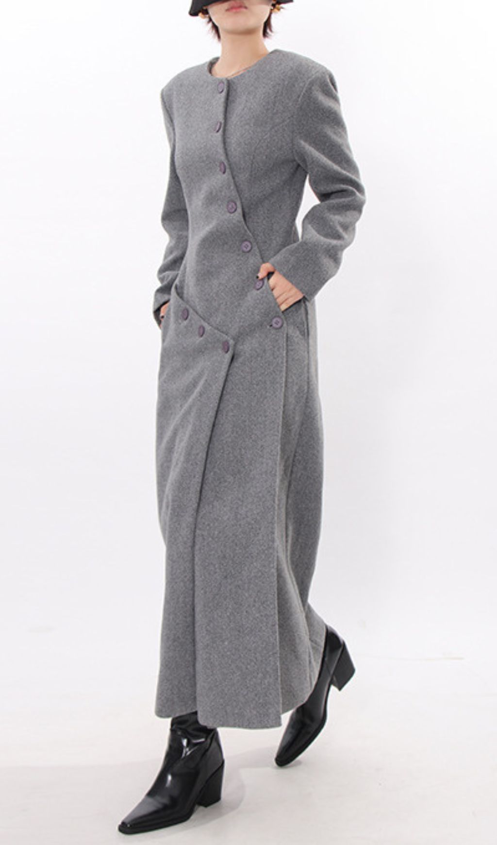 7b4732391a45932a4474bef4def2c5fc.jpg Fashionslee Women Iekika Grey Button Coat
