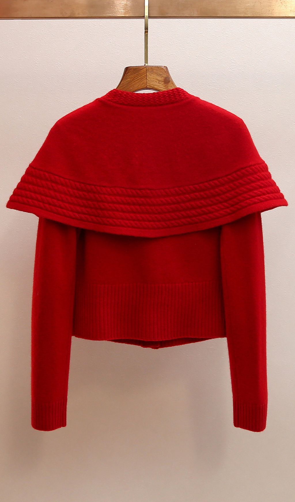 Fashionslee Women Jadyn Red Bow Cape Sweater