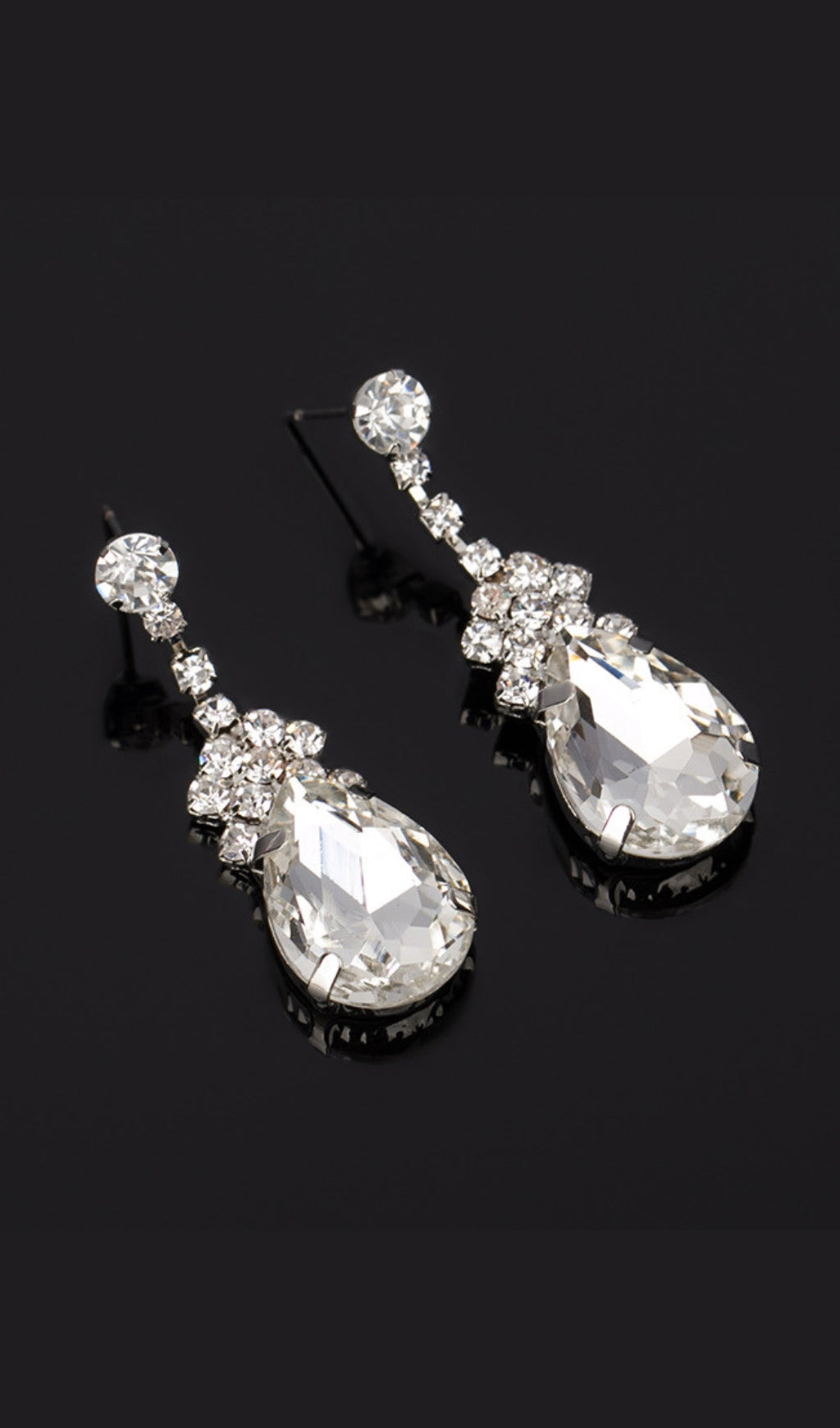 Fashionslee Women Crystal Drop Rhinestone Earrings