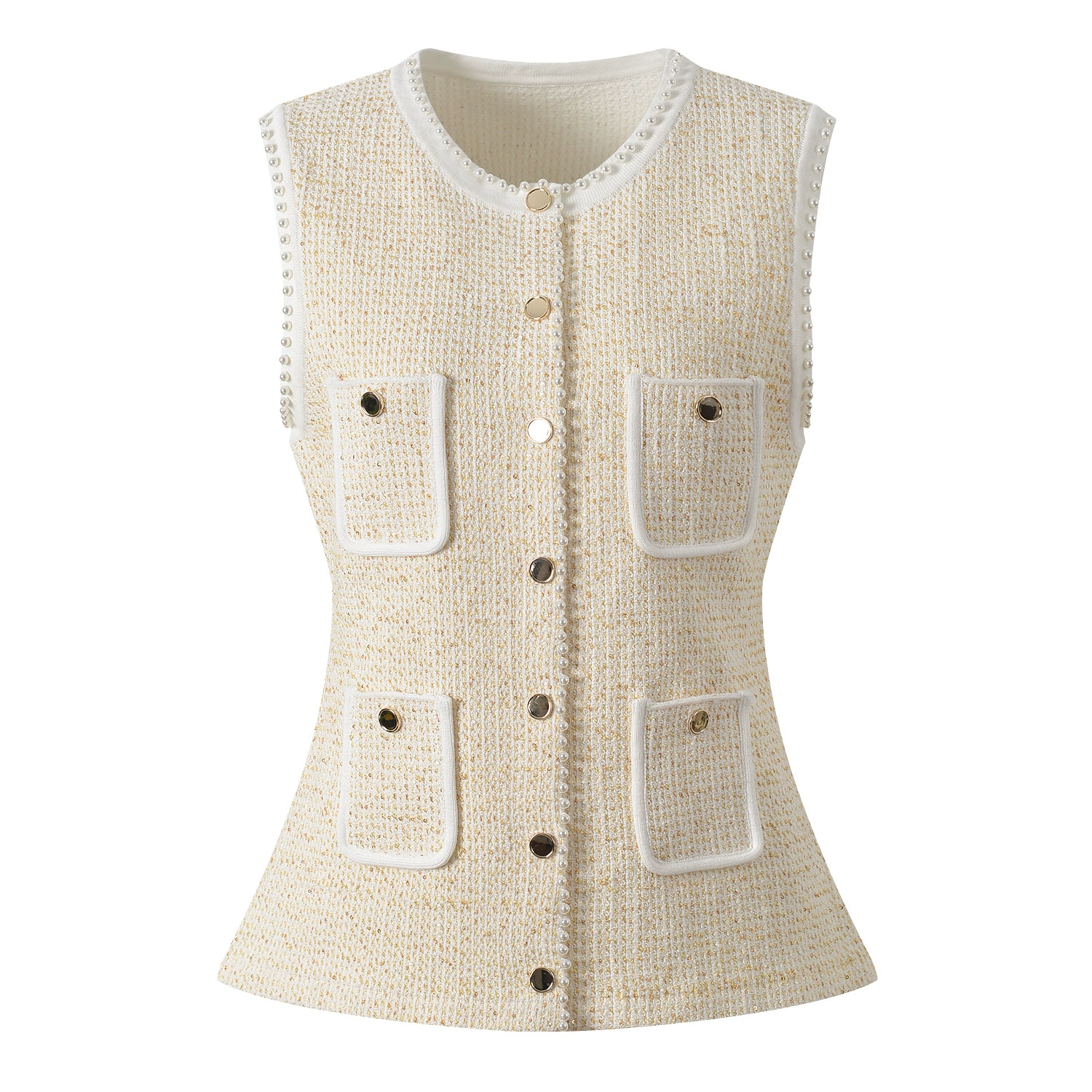 7b9f498b265fcdbd607118bd64d1200f.webp Fashionslee Women Decorative Tweed Waistcoat