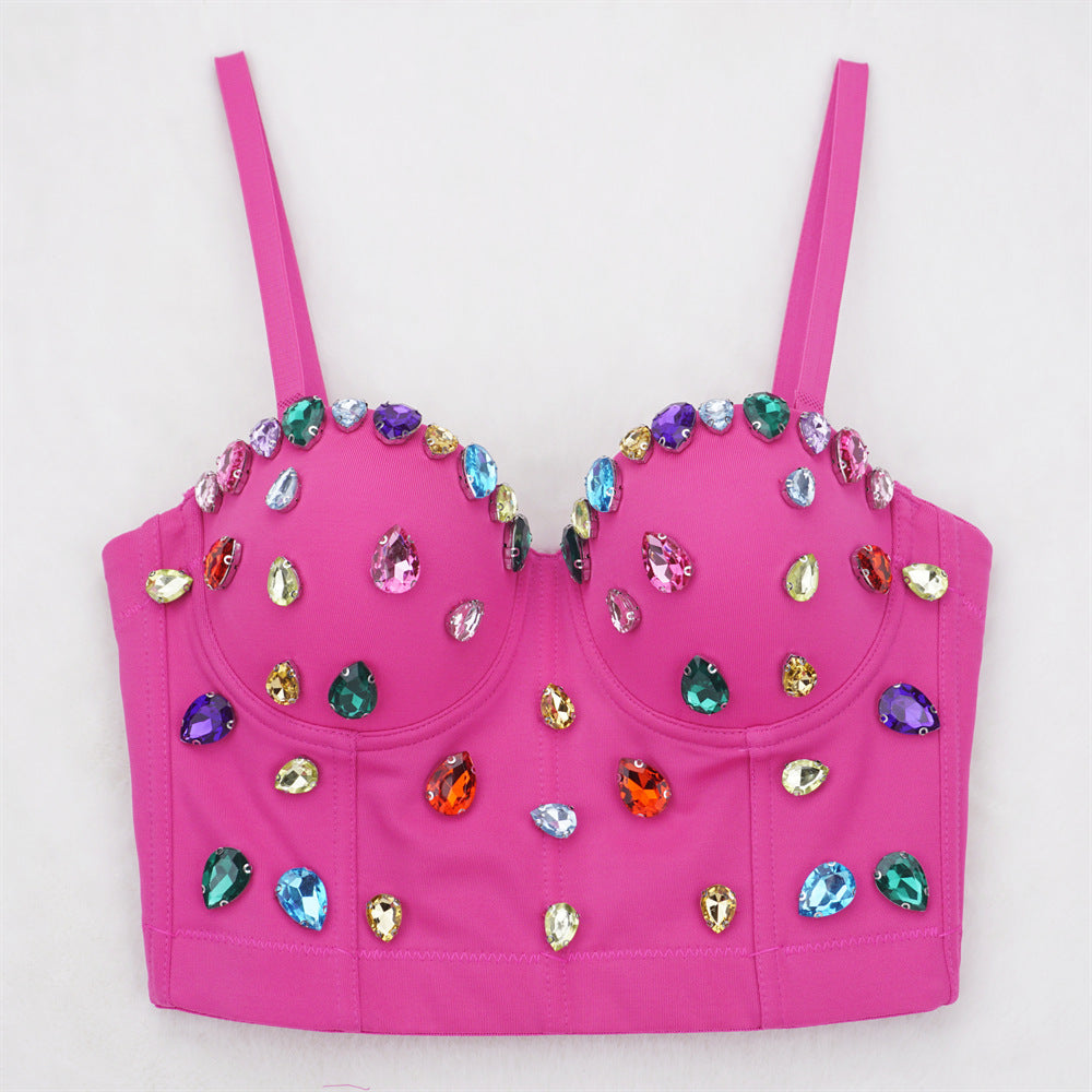 7bb543c6e3f1f8d9e2242af976a55edb.jpeg Fashionslee Women Embellished Top In Hot Pink