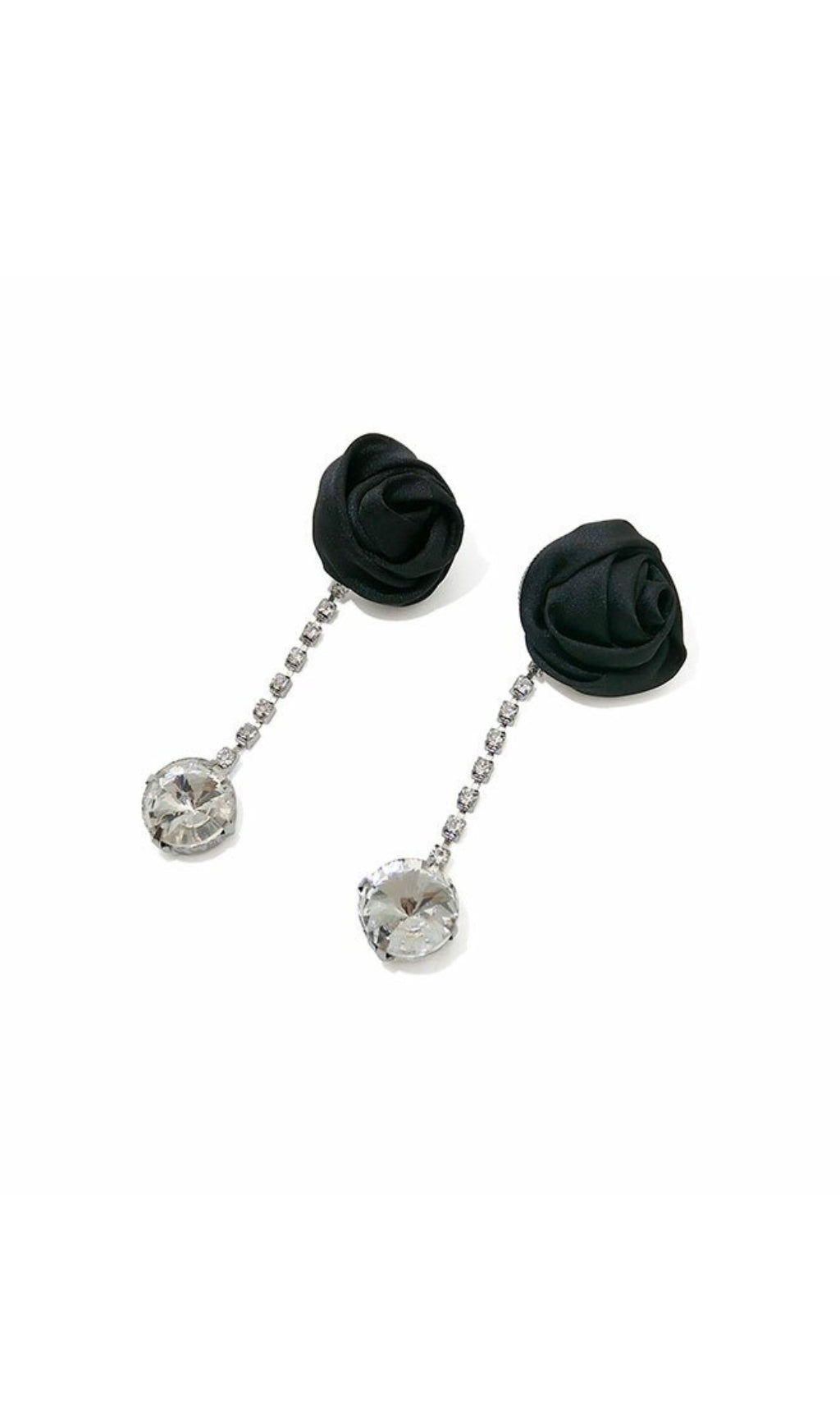 7bbbe661a5a5ddcfe331d0dc64e96554.jpeg Fashionslee Women Arianne Fabric Rose Rhinestone Drop Earrings