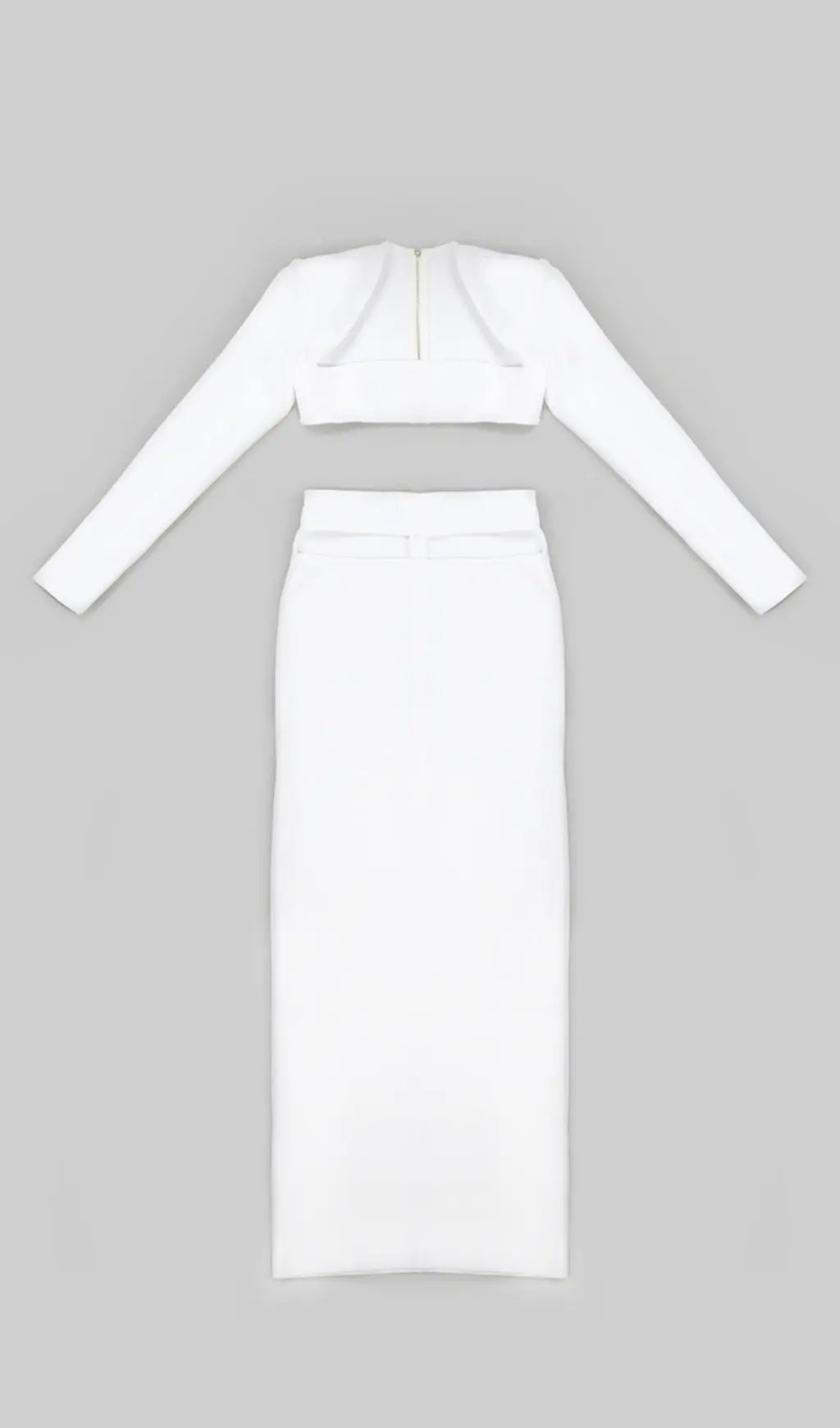 7bcb1ca3aa0af66b8b2623dbec946aa8.jpeg Fashionslee Women White Two Pieces Bandage Set