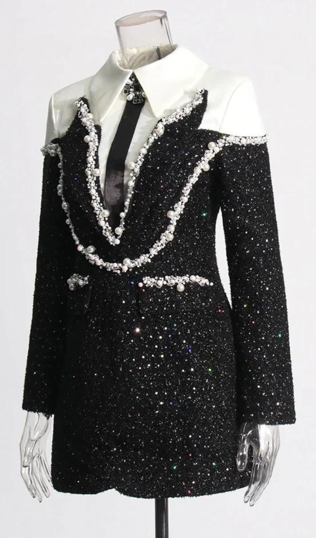 7c2444f2bfad7275bd954c052e2f81e2.jpeg Fashionslee Women Ata Pearl Sequins Dress